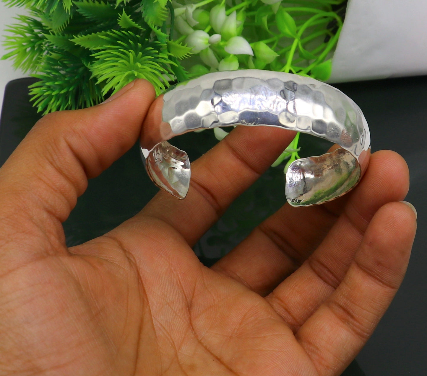 925 sterling silver adjustable bangle bracelet gorgeous shiny bright Spotted design new fancy unique bangle, cuff bracelet best gift cuff28 - TRIBAL ORNAMENTS