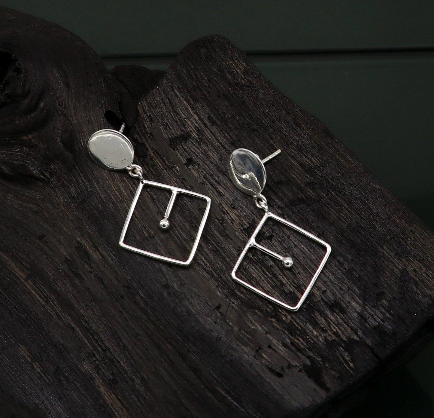 925 Sterling silver handmade fabulous stud earring drop dangle, fabulous brides stylish fancy fashionable earring jewelry from india ear735 - TRIBAL ORNAMENTS