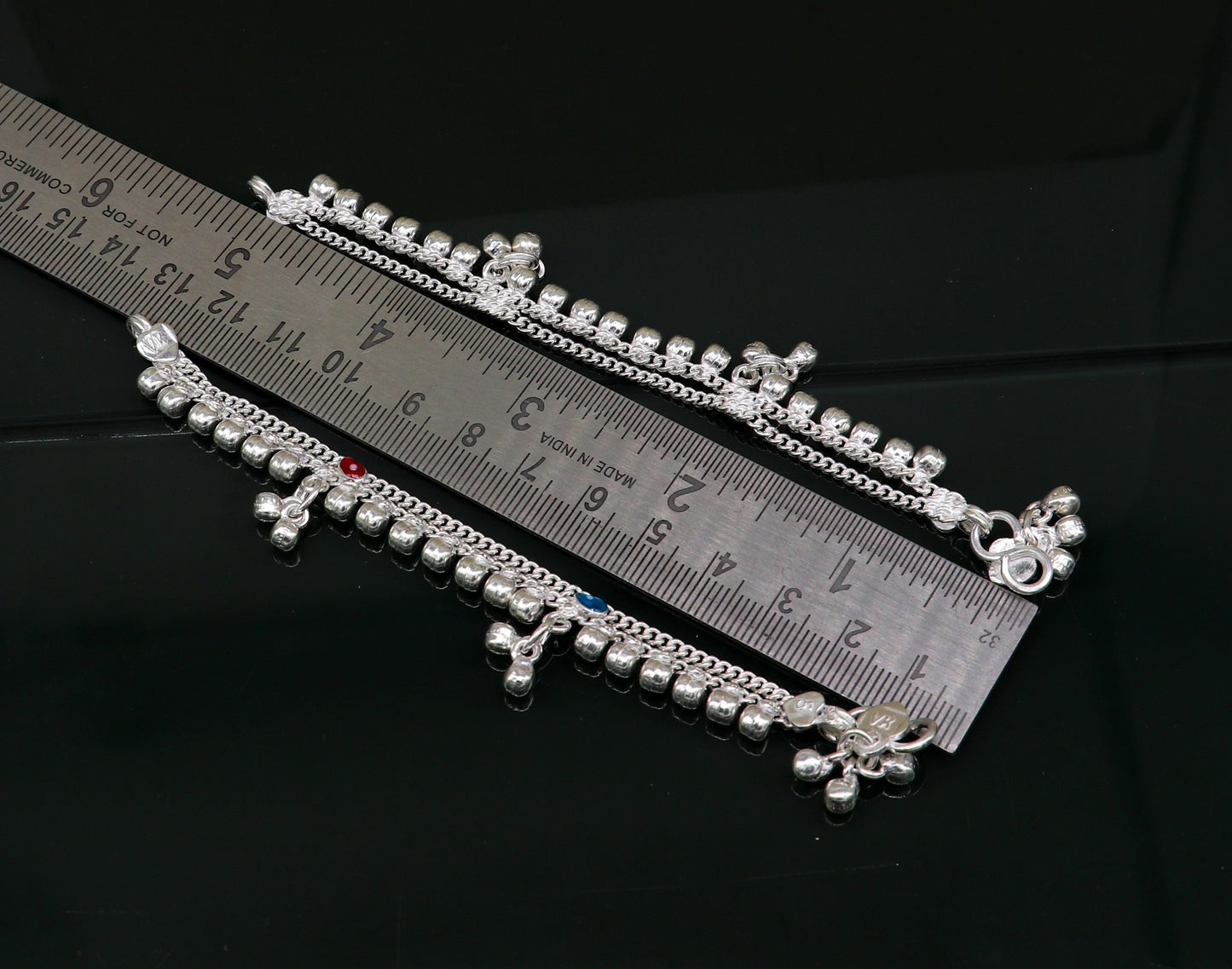 5" inches long customized anklets for new born baby anklets, best unisex kids foot bracelet charm anklets bracelet from India ank285 - TRIBAL ORNAMENTS
