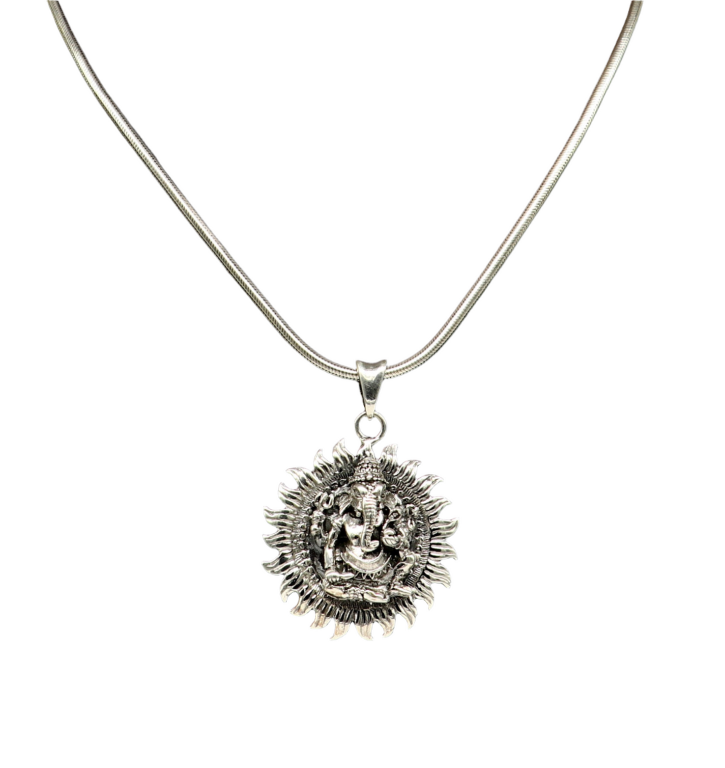 925 sterling silver Hindu idol Lord Ganesha pendant, amazing vintage design gifting unisex locket pendant customized god jewelry ssp488 - TRIBAL ORNAMENTS