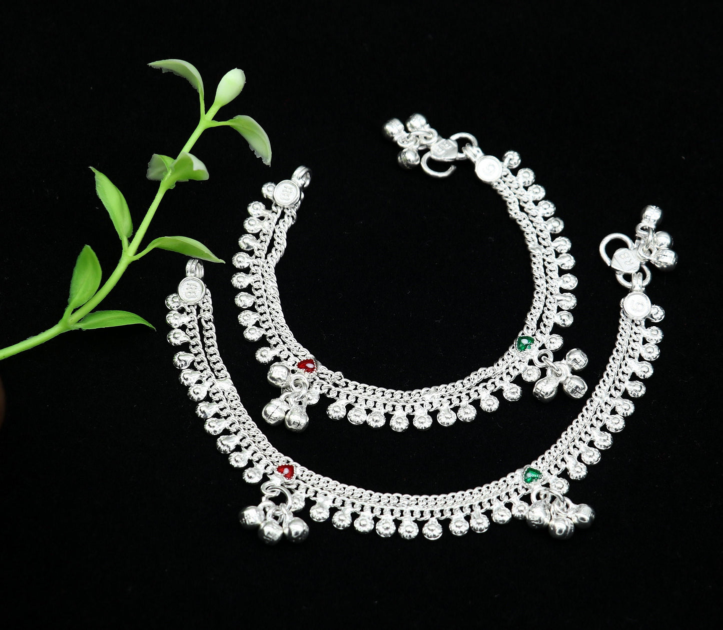5" inch handmade solid sterling silver baby kids ankle bracelet unisex new born baby anklet foot bracelet customized charm bracelet ank388 - TRIBAL ORNAMENTS