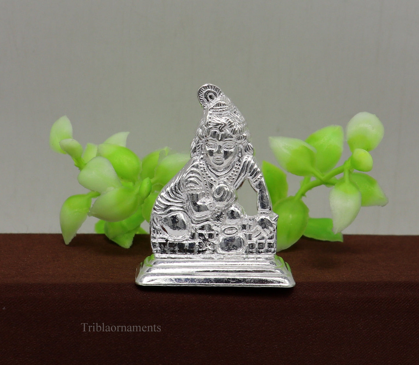 Sterling silver handmade design Indian Idols Lord krishna Laddu Gopala statue figurine, puja articles decorative gift diwali puja art44 - TRIBAL ORNAMENTS