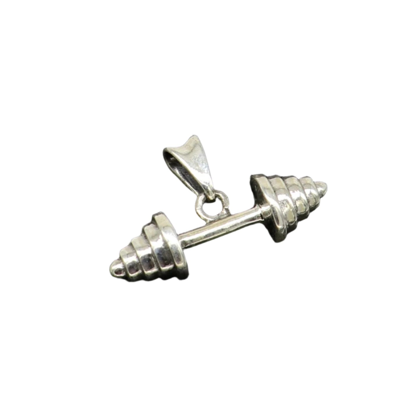 925 sterling silver handmade fabulous barbell dumbbell gym pendant, best workout jewelry stylish gifting pendant from india ssp930 - TRIBAL ORNAMENTS