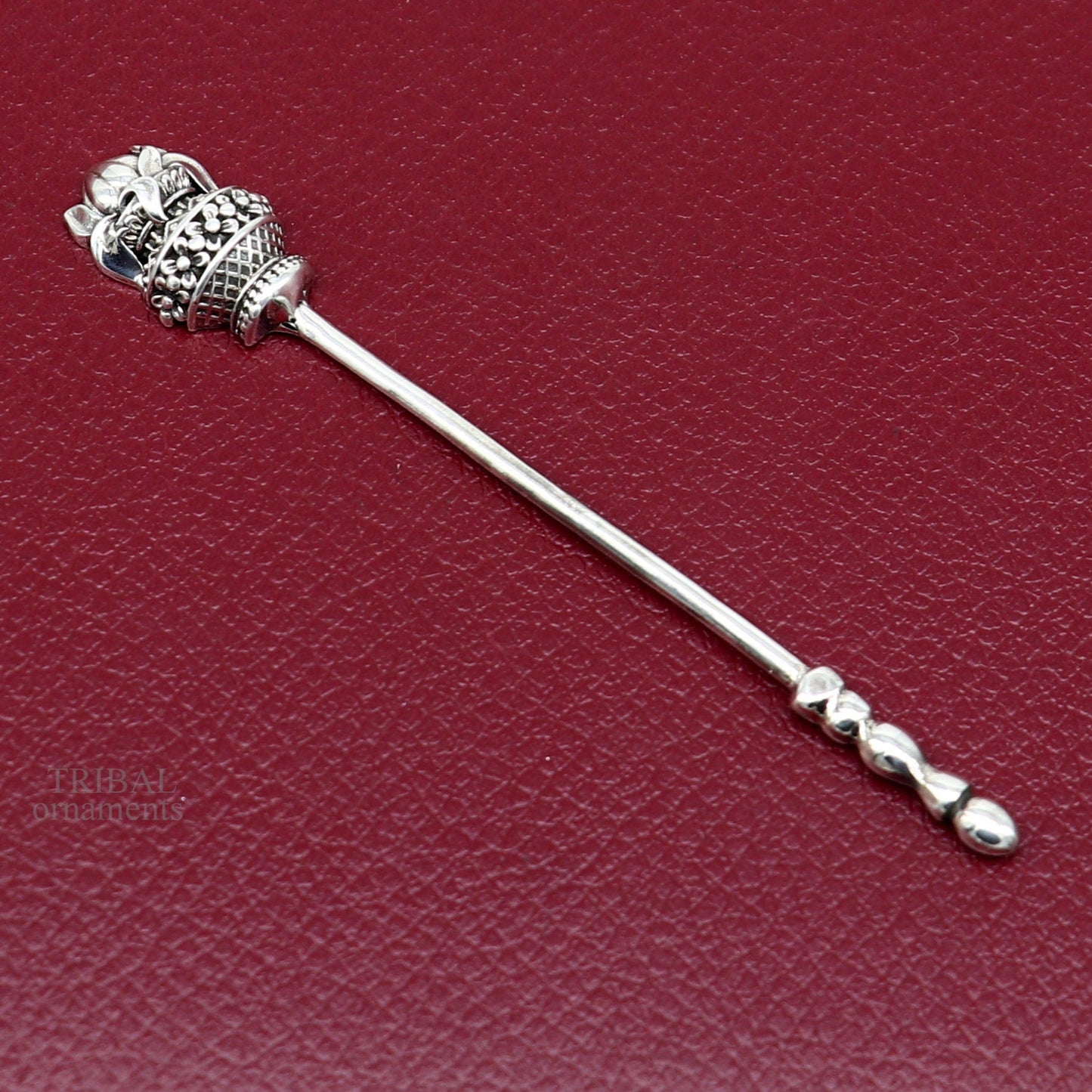 3" inches long handmade solid 925 sterling silver kumkum sticks, eyeliner stick, kajal stick, surma stick, brides vintage style gift su656 - TRIBAL ORNAMENTS