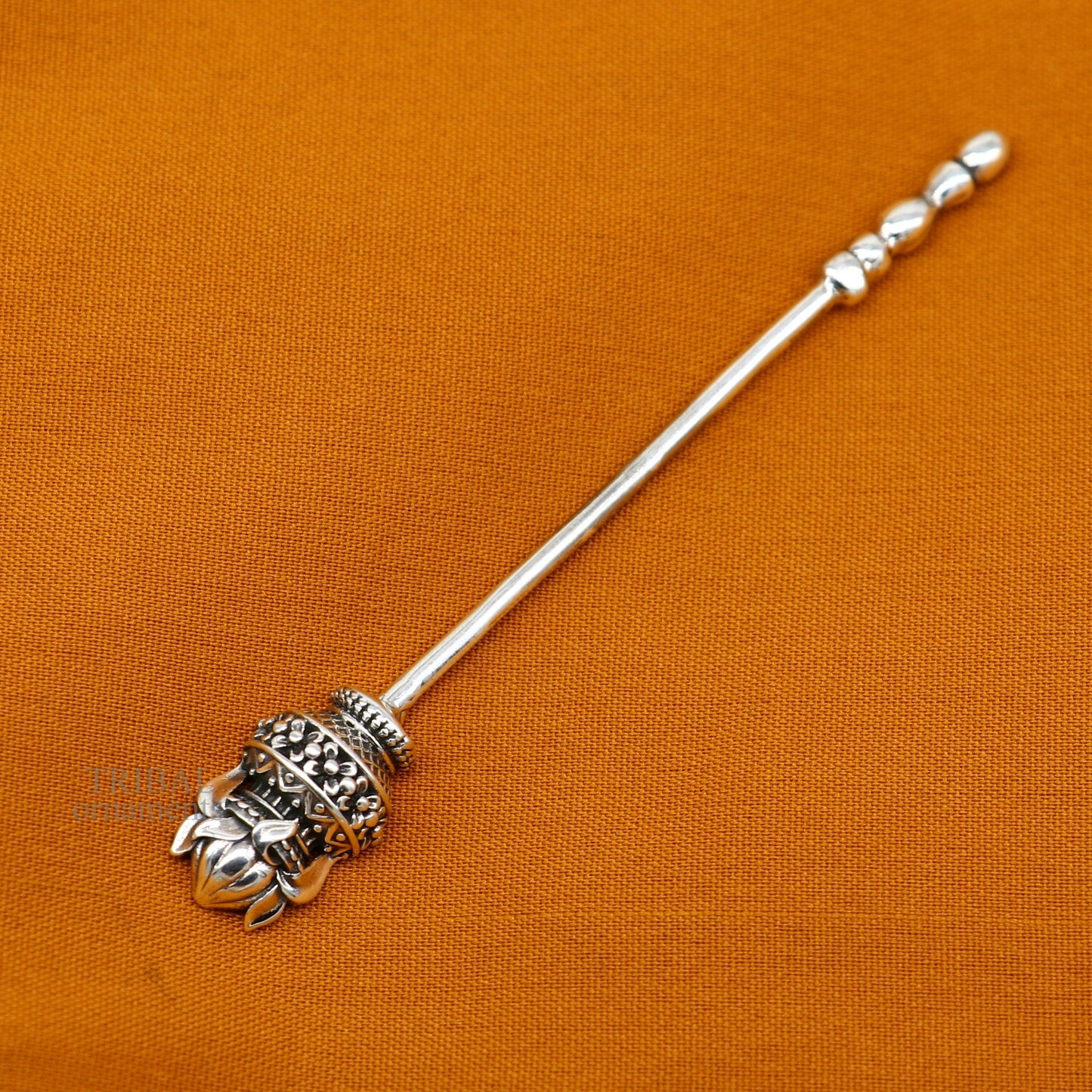 3" inches long handmade solid 925 sterling silver kumkum sticks, eyeliner stick, kajal stick, surma stick, brides vintage style gift su656 - TRIBAL ORNAMENTS