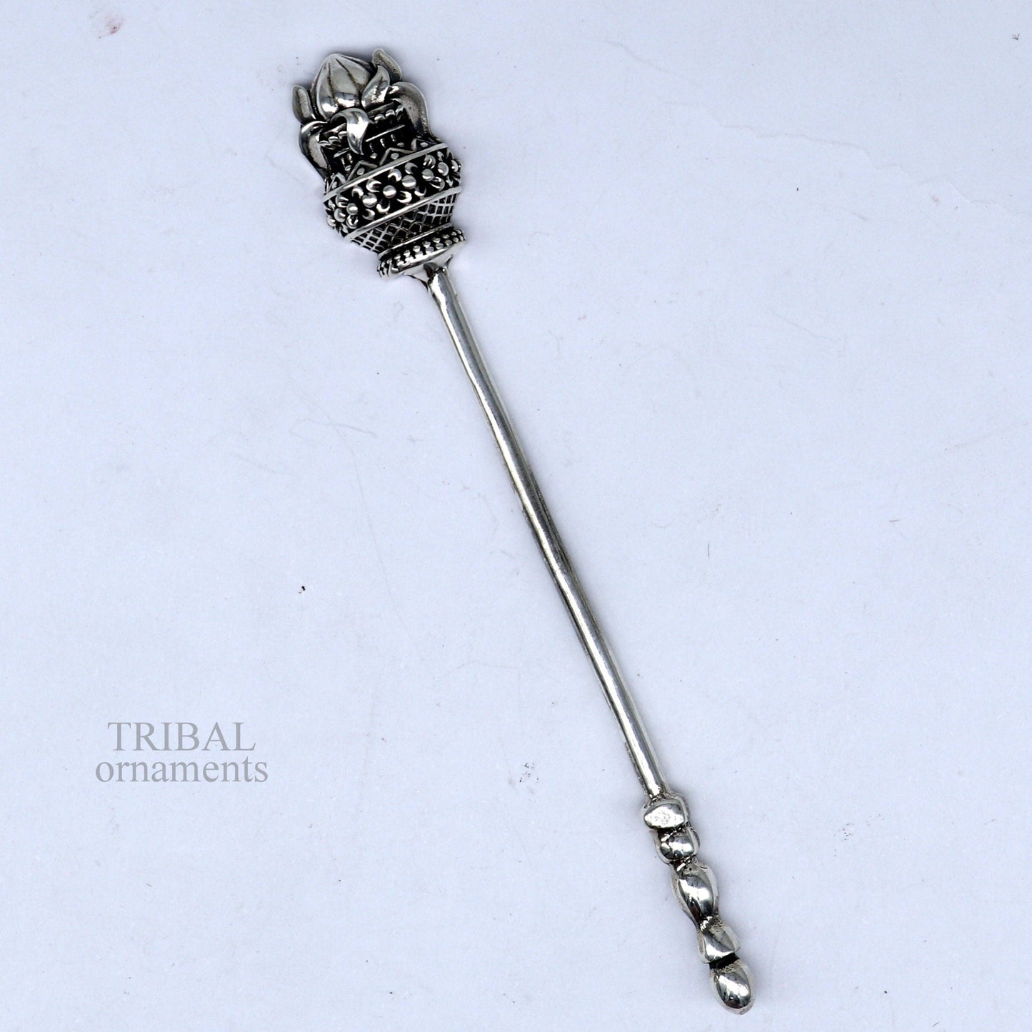 3" inches long handmade solid 925 sterling silver kumkum sticks, eyeliner stick, kajal stick, surma stick, brides vintage style gift su656 - TRIBAL ORNAMENTS