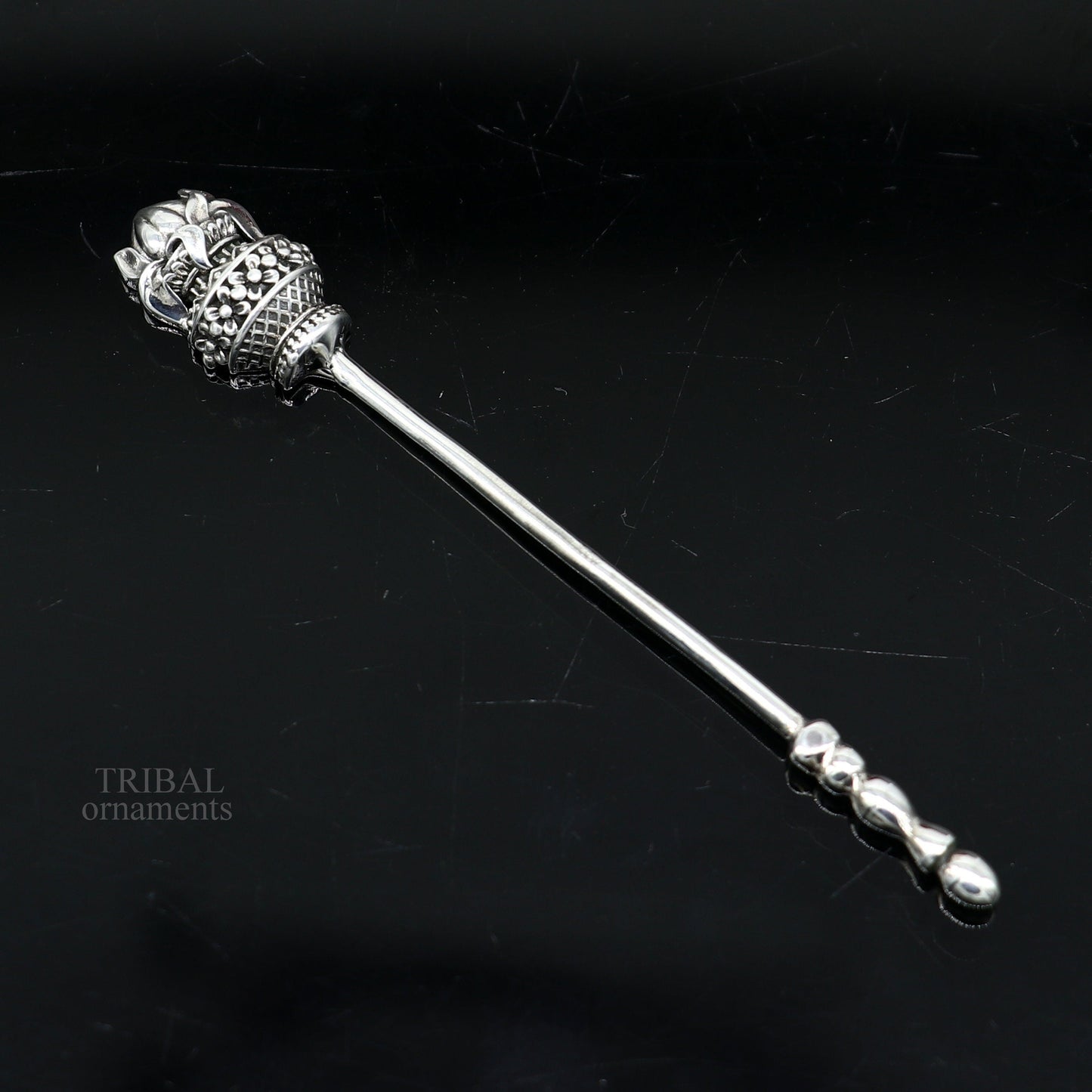 3" inches long handmade solid 925 sterling silver kumkum sticks, eyeliner stick, kajal stick, surma stick, brides vintage style gift su656 - TRIBAL ORNAMENTS
