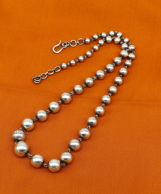 925 sterling silver customized stylish beaded necklace, excellent brides gifting wedding anniversary necklace tribal jewelry set705 - TRIBAL ORNAMENTS