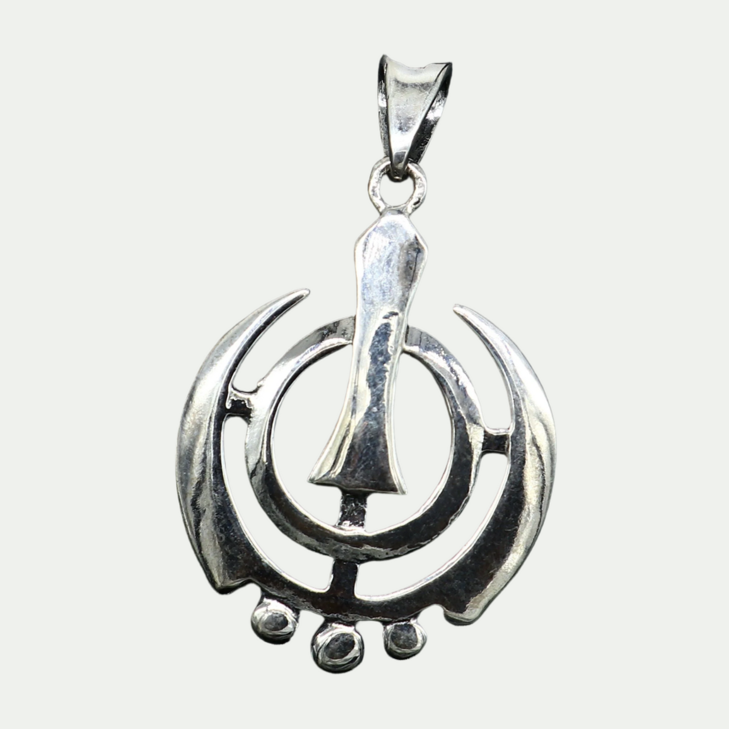 925 sterling silver customized design khalsa Waheguru symbol pendant, sikha Sardar logo pendant, best blessing pendant from india ssp1558 - TRIBAL ORNAMENTS