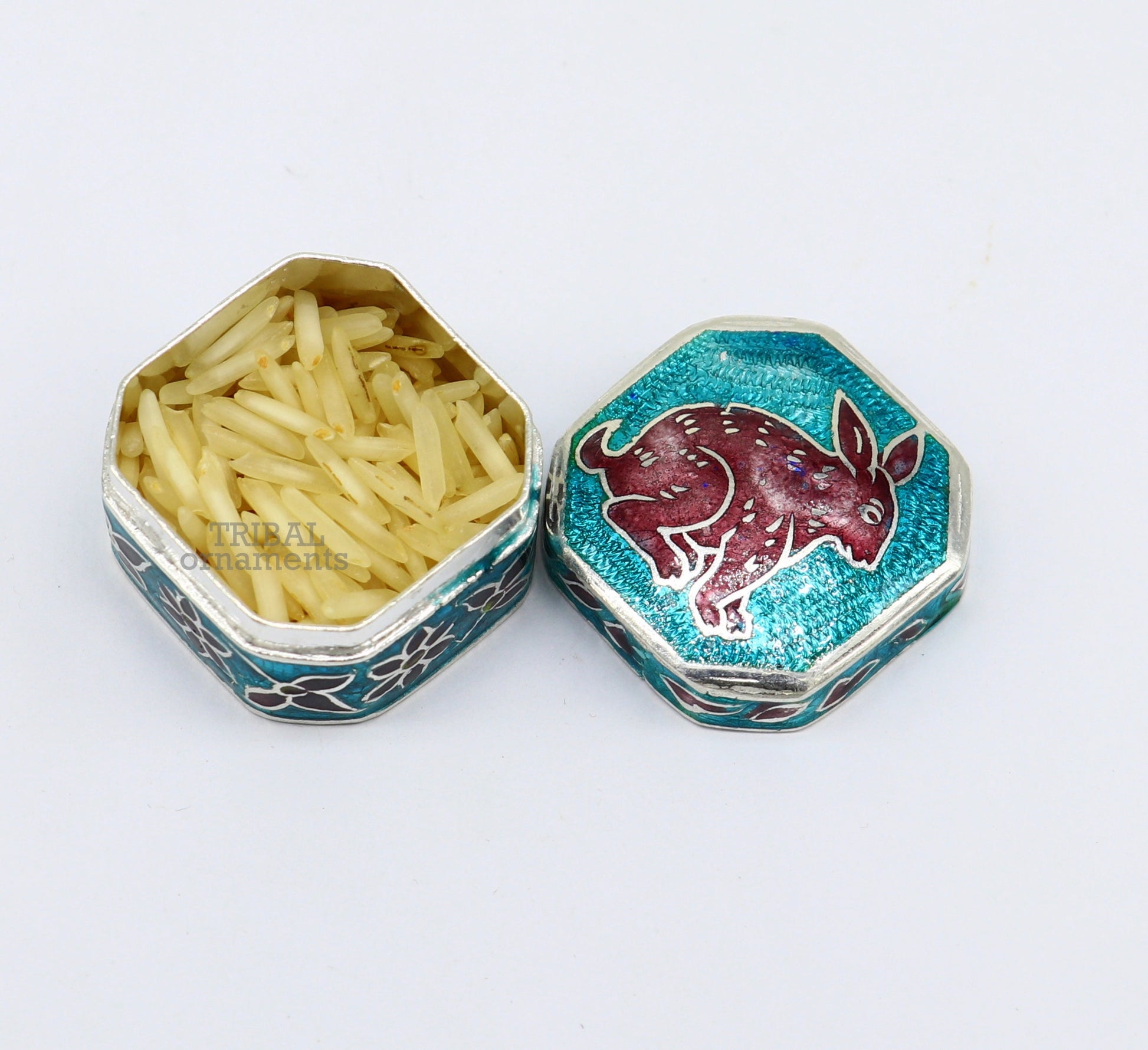 925 Sterling silver trinket box, silver jewelry box, small brides gifting box,eyes kajal box, silver container, floral design box stb153 - TRIBAL ORNAMENTS