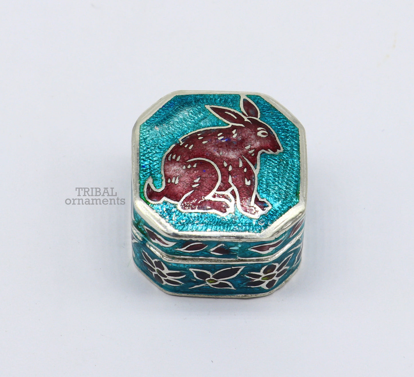 925 Sterling silver trinket box, silver jewelry box, small brides gifting box,eyes kajal box, silver container, floral design box stb153 - TRIBAL ORNAMENTS