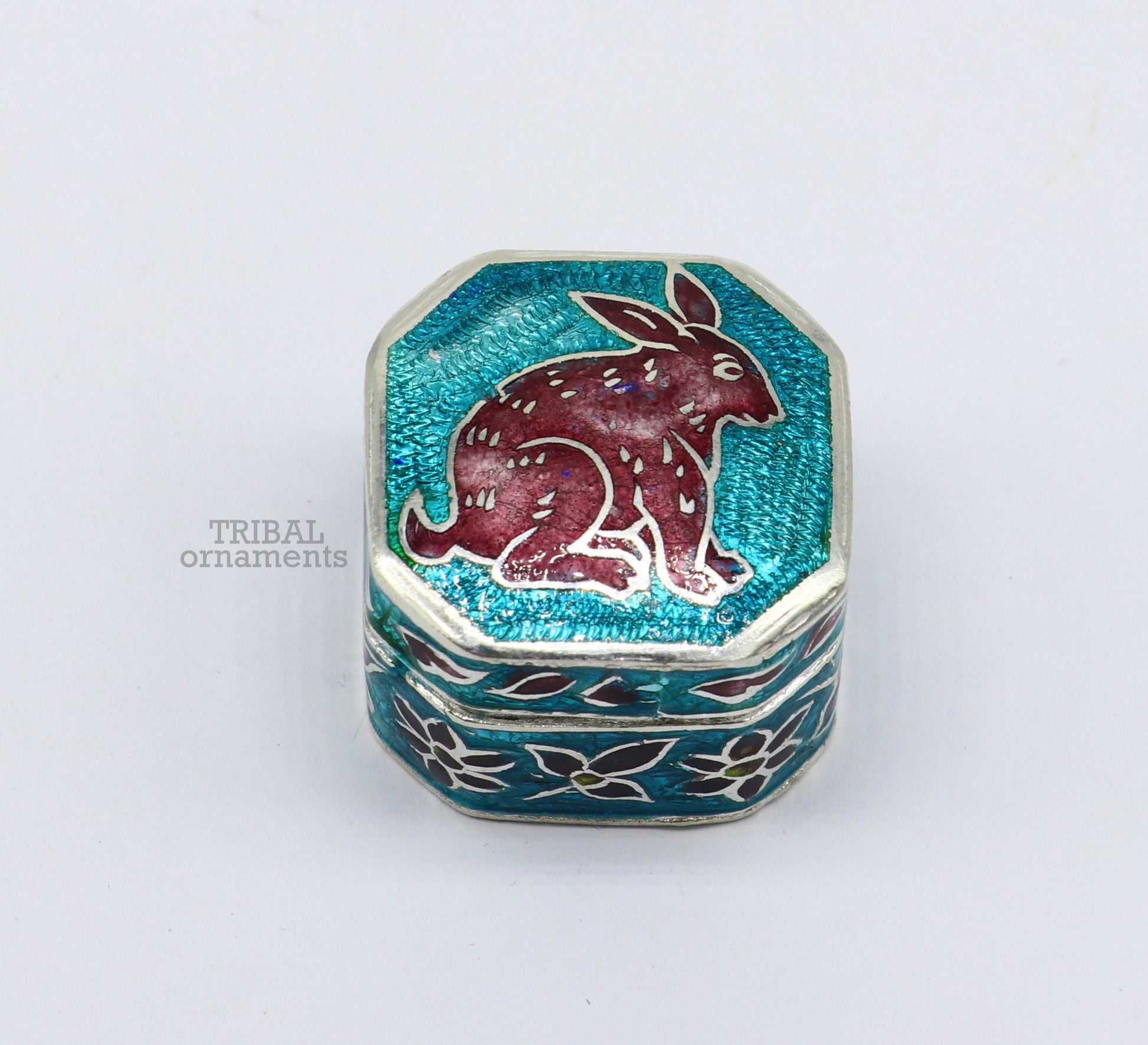 925 Sterling silver trinket box, silver jewelry box, small brides gifting box,eyes kajal box, silver container, floral design box stb153 - TRIBAL ORNAMENTS
