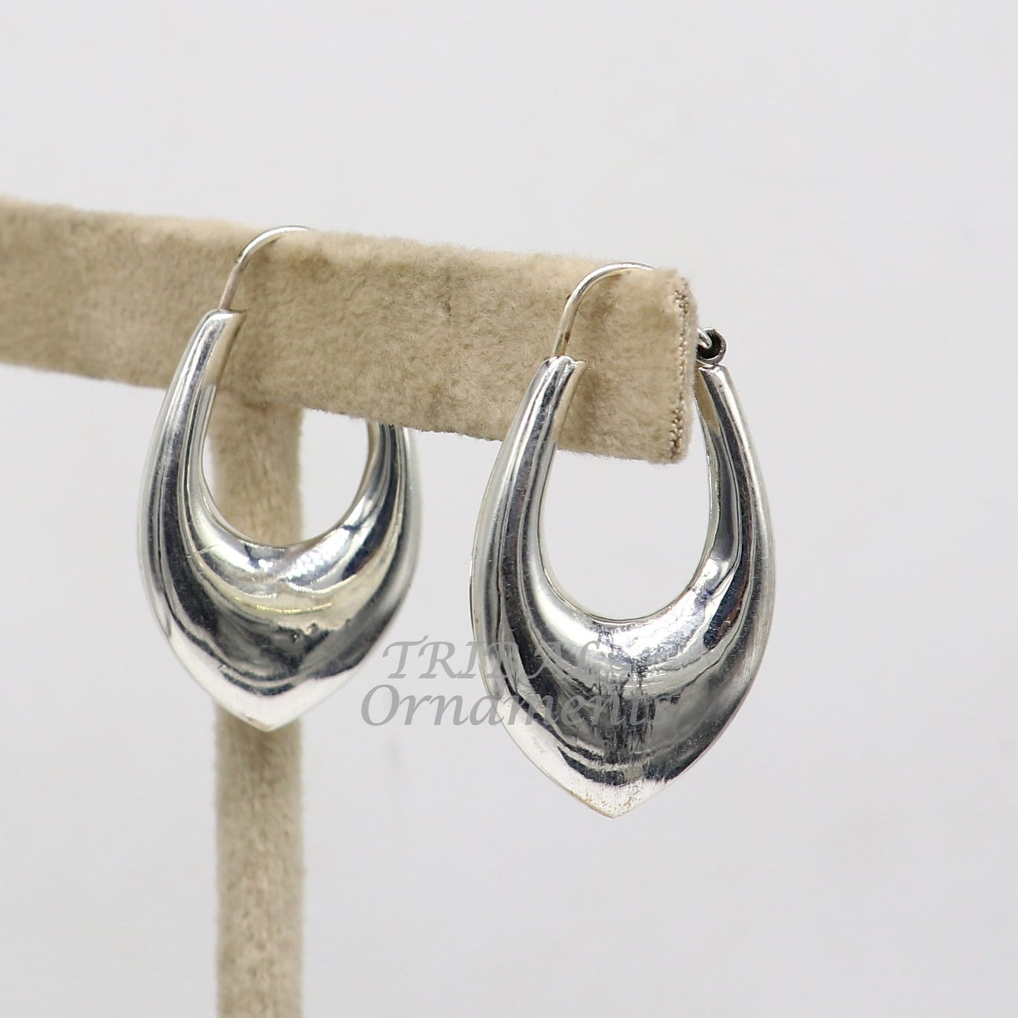 Vintage Design 925 sterling silver fabulous hoops earring, tribal kundal earring from Rajasthan India, best gifting unisex jewelry s1127 - TRIBAL ORNAMENTS