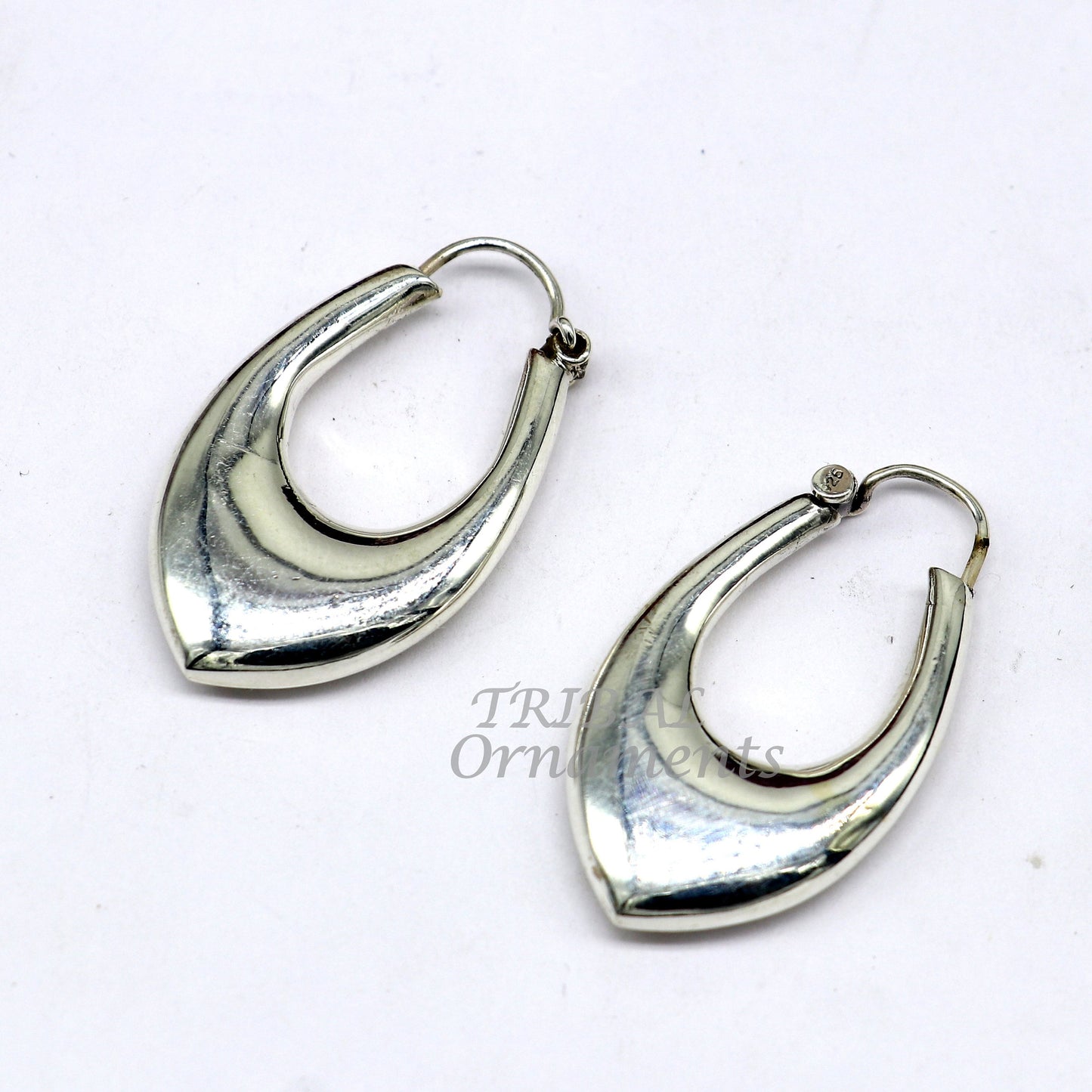 Vintage Design 925 sterling silver fabulous hoops earring, tribal kundal earring from Rajasthan India, best gifting unisex jewelry s1127 - TRIBAL ORNAMENTS