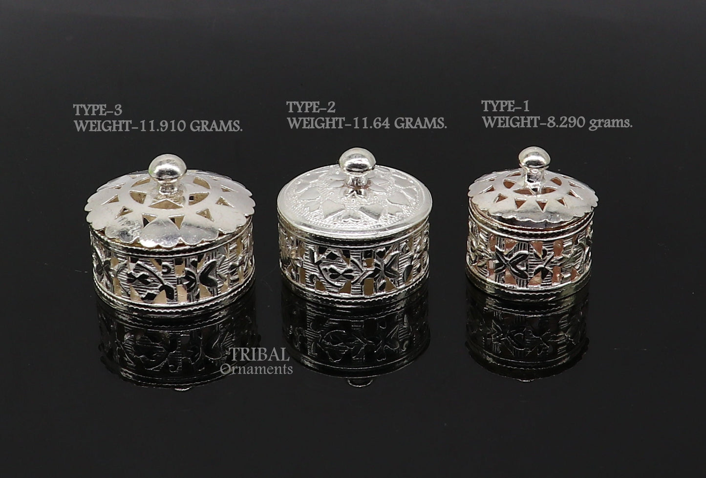 Exclusive small kapoor holding box or perfune attar holding box 925 sterling silver trinket box, container box, small jewelry box, SU1025 - TRIBAL ORNAMENTS