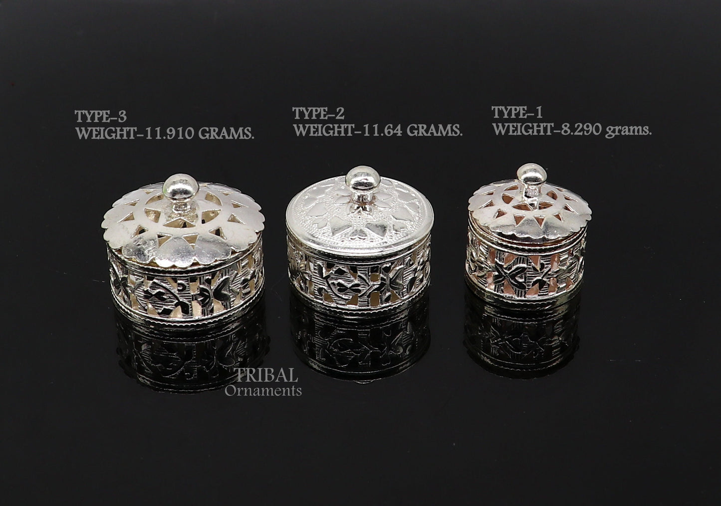 Exclusive small kapoor holding box or perfune attar holding box 925 sterling silver trinket box, container box, small jewelry box, SU1025 - TRIBAL ORNAMENTS
