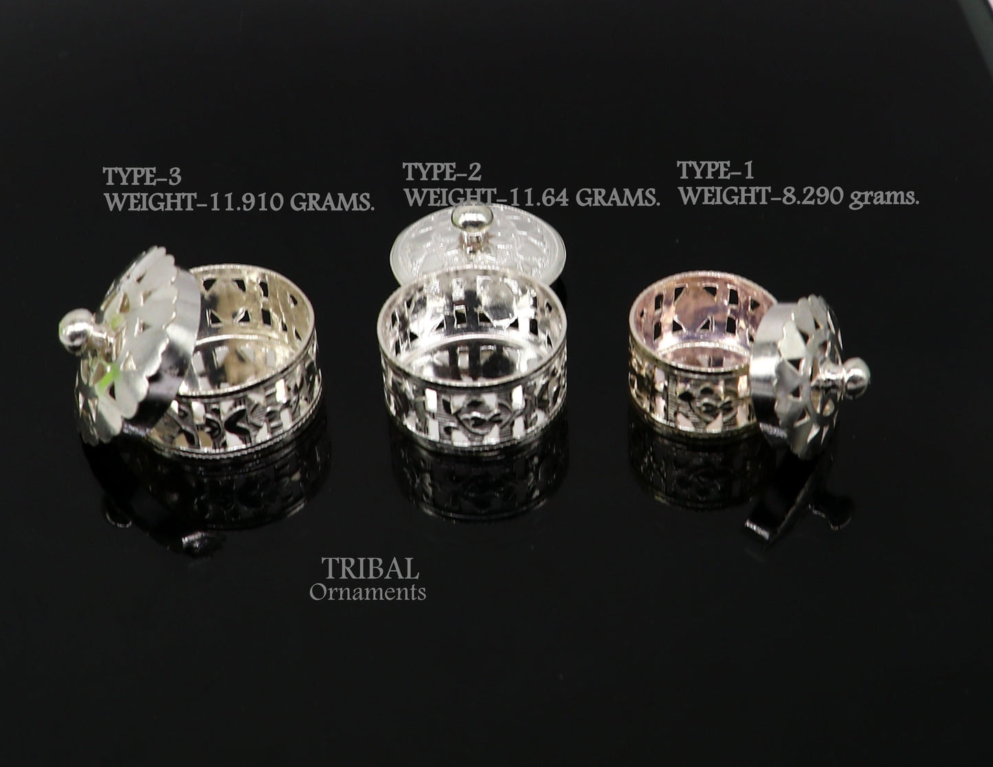 Exclusive small kapoor holding box or perfune attar holding box 925 sterling silver trinket box, container box, small jewelry box, SU1025 - TRIBAL ORNAMENTS
