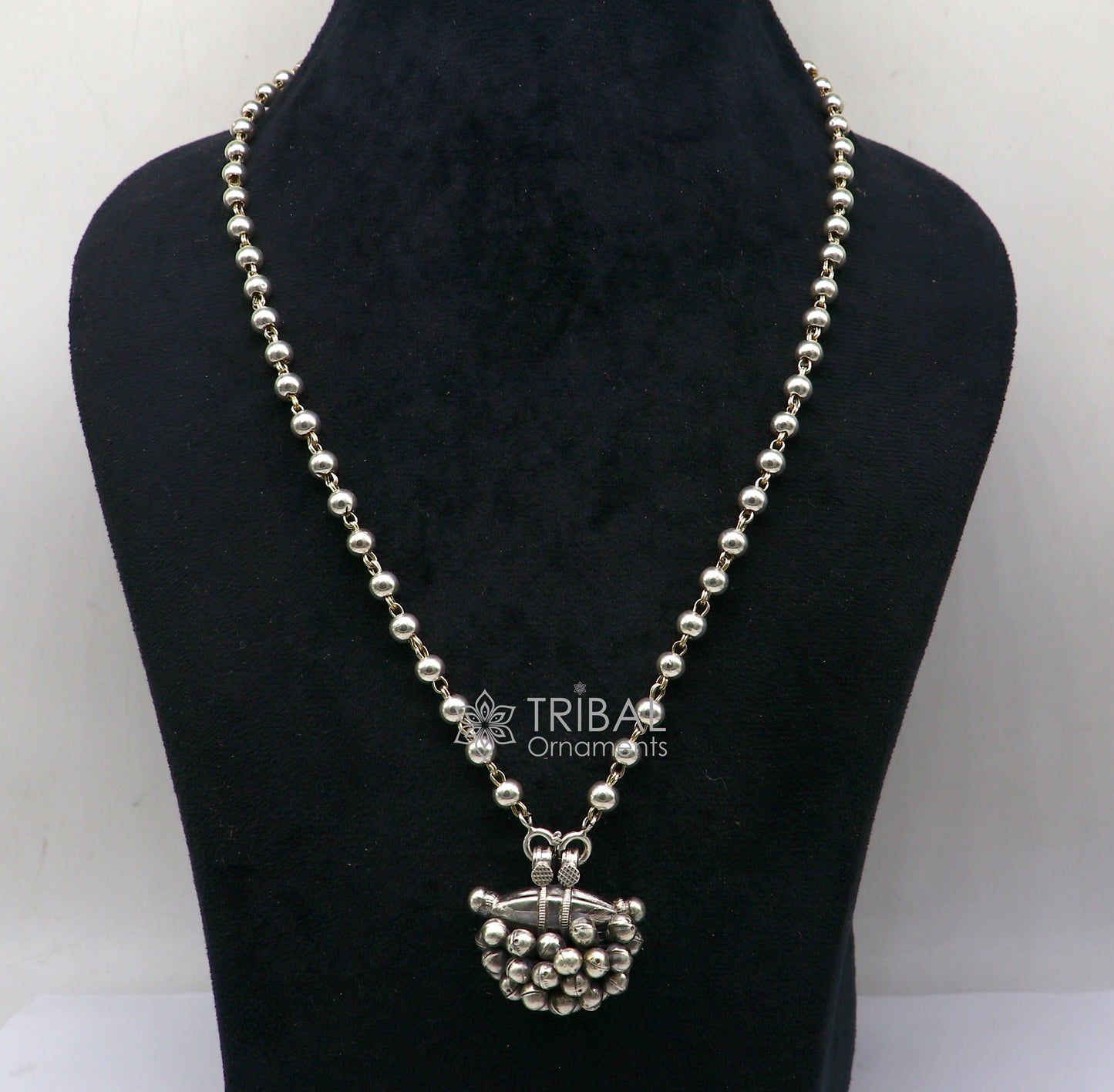 925 Sterling silver handmade vintage design amulet box pendant necklace excellent tribal ethnic mantra box pendant jewelry Rajasthan set606 - TRIBAL ORNAMENTS
