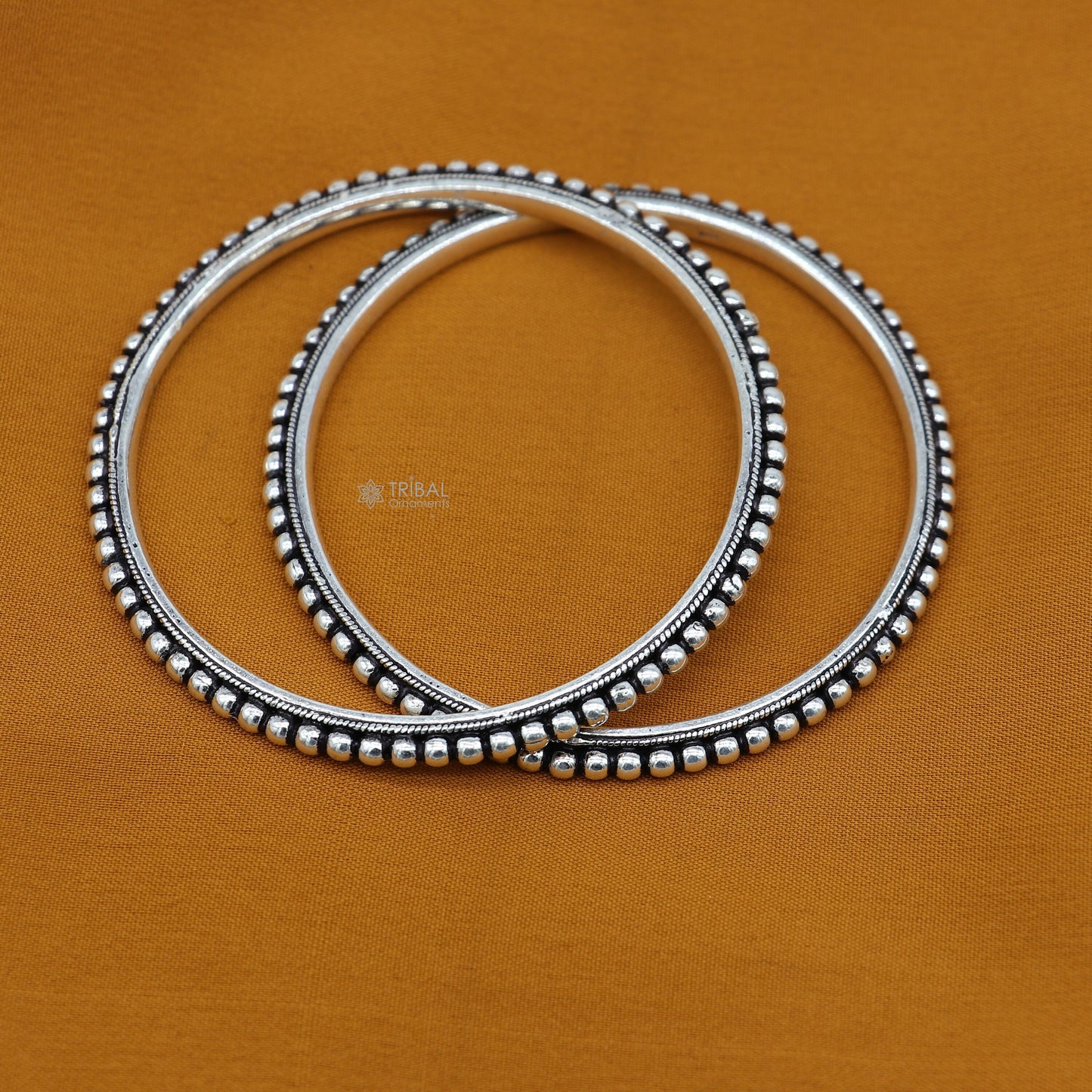 925 sterling silver amazing silver beaded bangle bracelet, excellent oxidized silver bangle/ kangan set delicate jewelry belly dance nba377 - TRIBAL ORNAMENTS