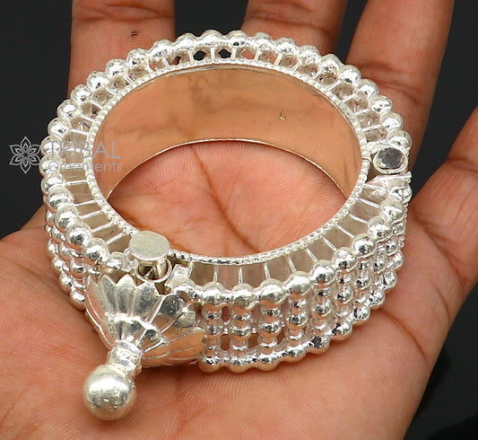 Indian Traditional cultural design trendy 925 sterling silver handmade cuff kada bracelet amazing vintage design brides bangle cuff185 - TRIBAL ORNAMENTS