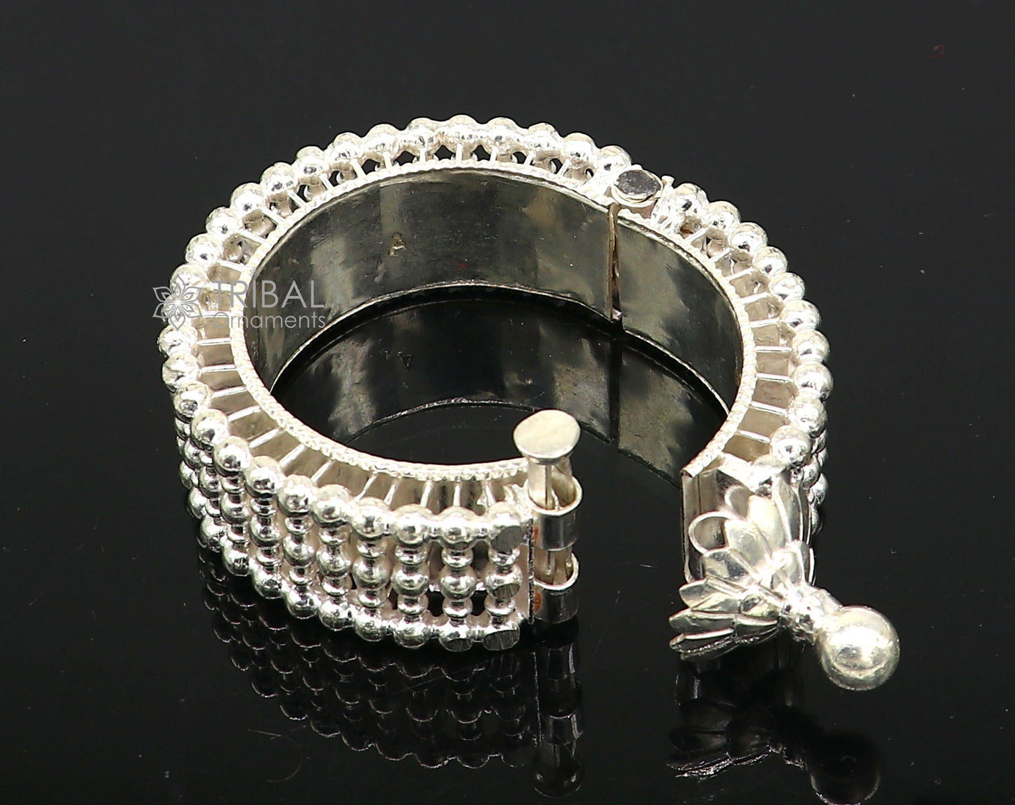 Indian Traditional cultural design trendy 925 sterling silver handmade cuff kada bracelet amazing vintage design brides bangle cuff185 - TRIBAL ORNAMENTS