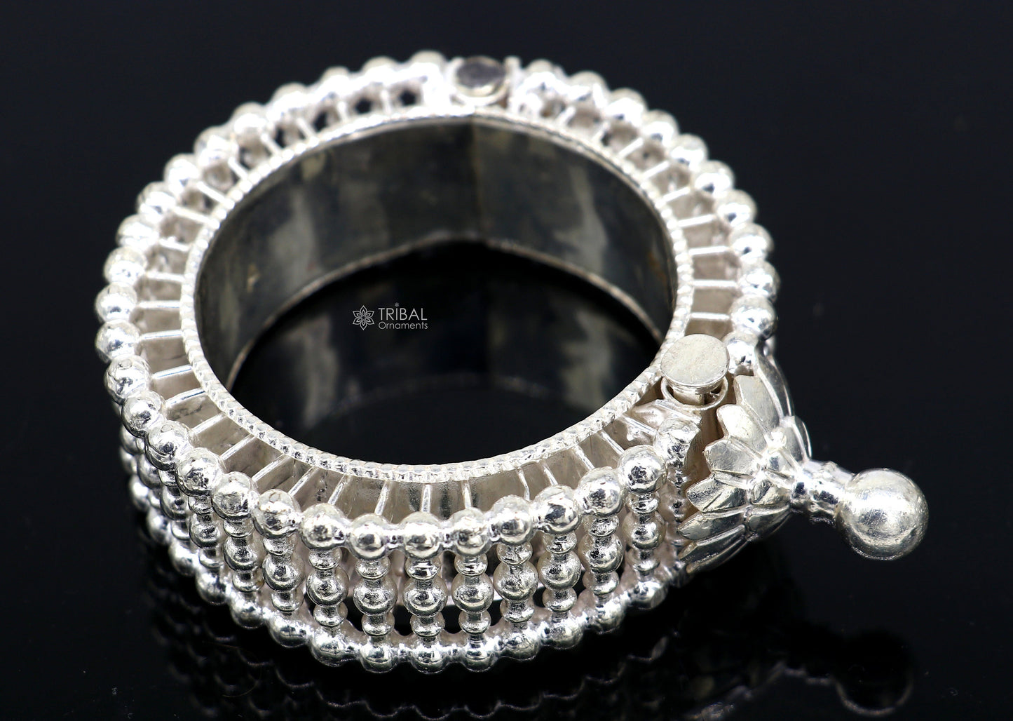 Indian Traditional cultural design trendy 925 sterling silver handmade cuff kada bracelet amazing vintage design brides bangle cuff185 - TRIBAL ORNAMENTS