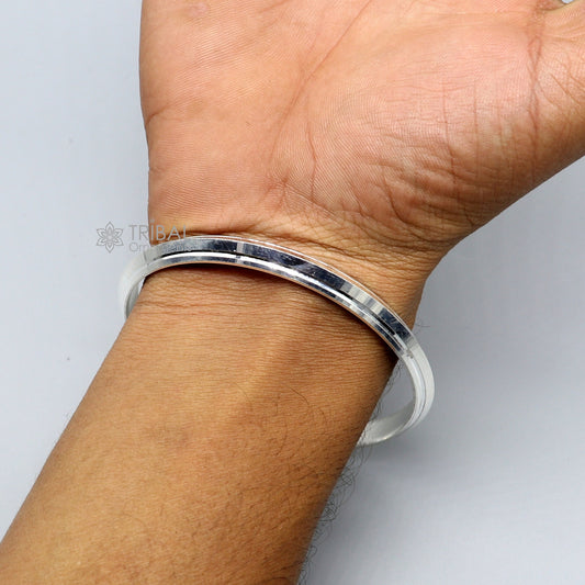 Punjabi sikh uisex kada,925 sterling silver handmade solid kada bracelet bangle for unisex, solid silver personalized jewelry nsk791 - TRIBAL ORNAMENTS