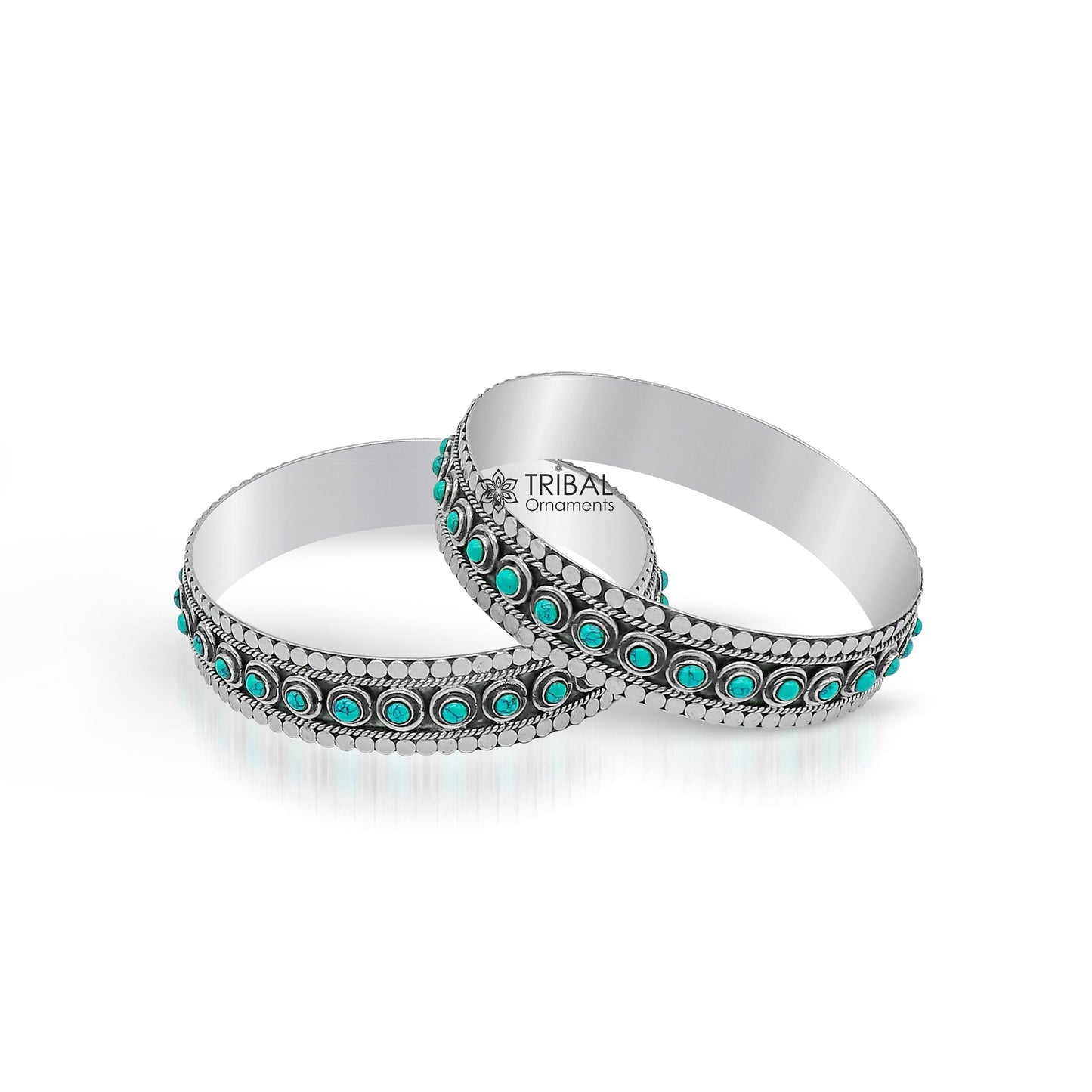925 sterling silver customized vintage antique design turquoise stone bangle bracelet kada, best gift for brides ethnic jewelry nba337 - TRIBAL ORNAMENTS