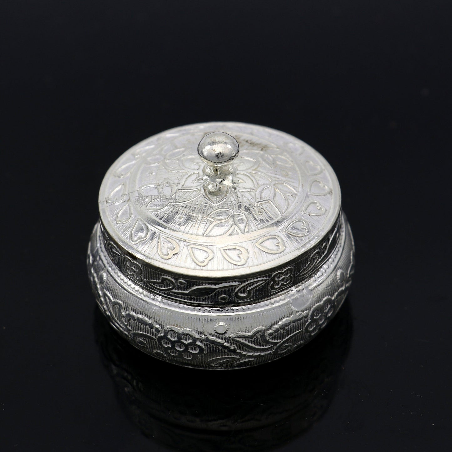 925 solid silver utensils vintage style trinket box, container/casket box bridal floral work box, jewelry box silver utensils stb850 - TRIBAL ORNAMENTS