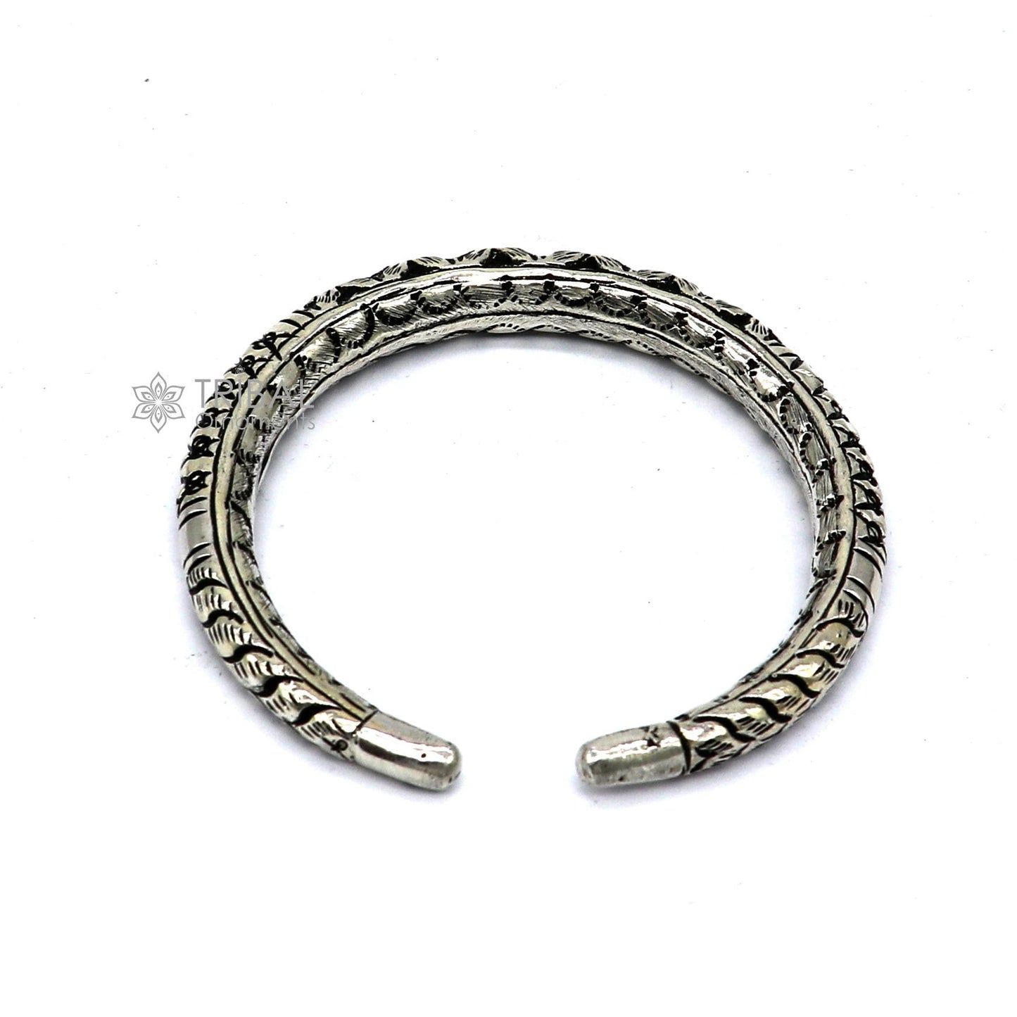 925 Sterling silver handmade chitai bangle bracelet kada tribal ethnic jewelry nsk826 - TRIBAL ORNAMENTS