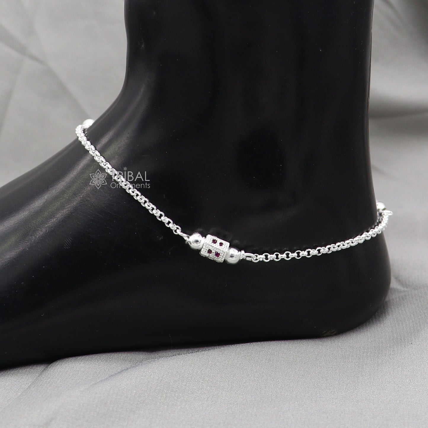 925 sterling silver handmade light anklets/amazing Ankle bracelet gifting belly dance ethnic jewelry ank644 - TRIBAL ORNAMENTS