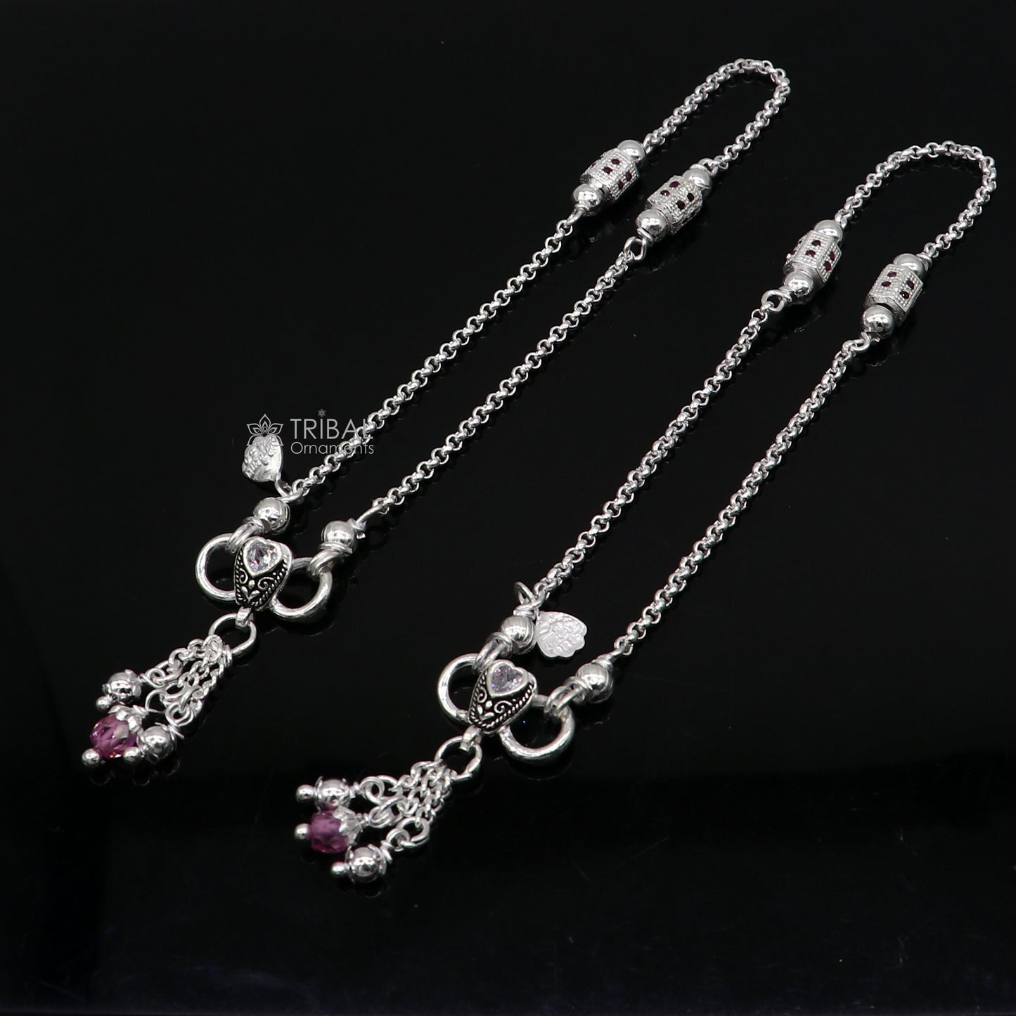 925 sterling silver handmade light anklets/amazing Ankle bracelet gifting belly dance ethnic jewelry ank644 - TRIBAL ORNAMENTS