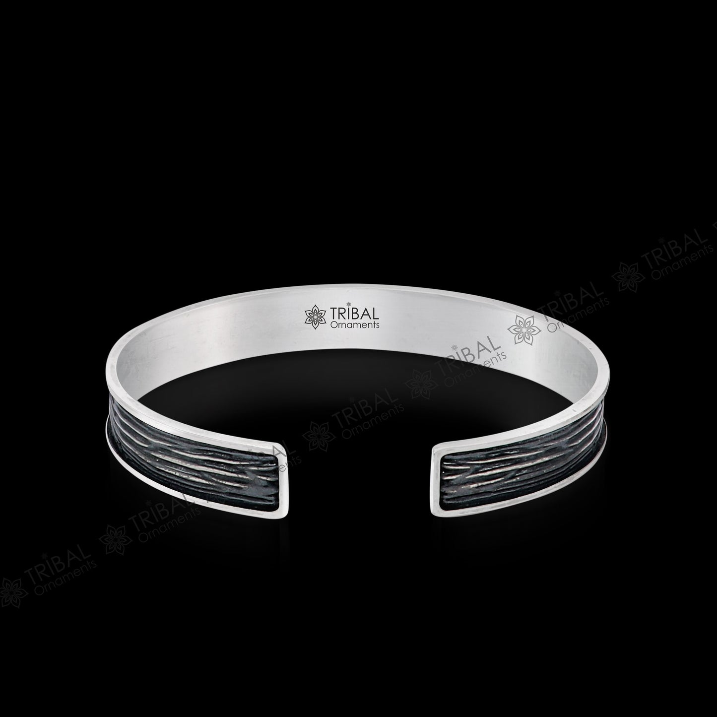 Handmade 925 Sterling silver Lord Shiva mantra bracelet "Aum Namah Shivay "Adjustable cuff kada bangle for mens and girls cuff228 - TRIBAL ORNAMENTS