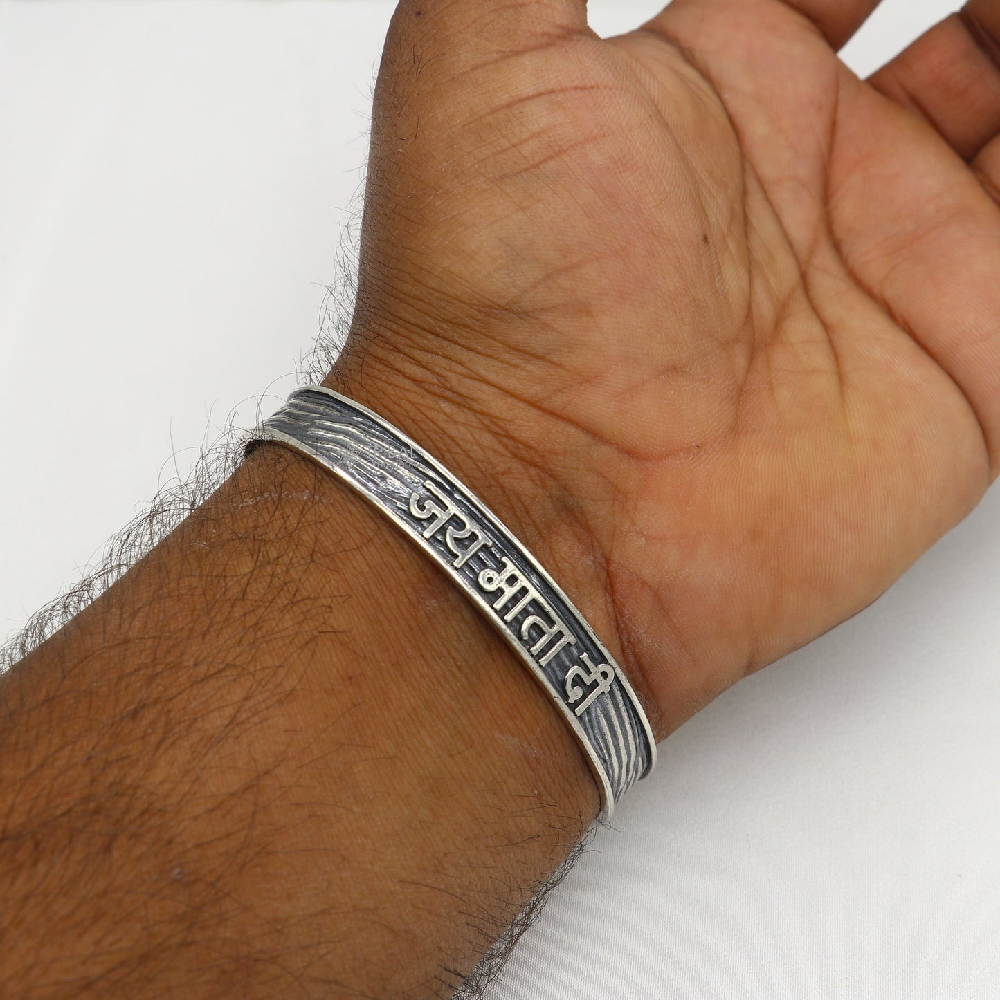 925 Sterling silver Goddess mantra bracelet "JAI MATA DI "Adjustable cuff kada bangle for mens and girls cuff234 - TRIBAL ORNAMENTS