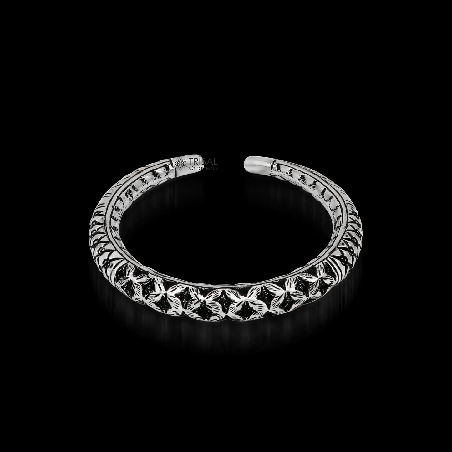 925 Sterling silver handmade chitai bangle bracelet kada tribal ethnic jewelry nsk826 - TRIBAL ORNAMENTS