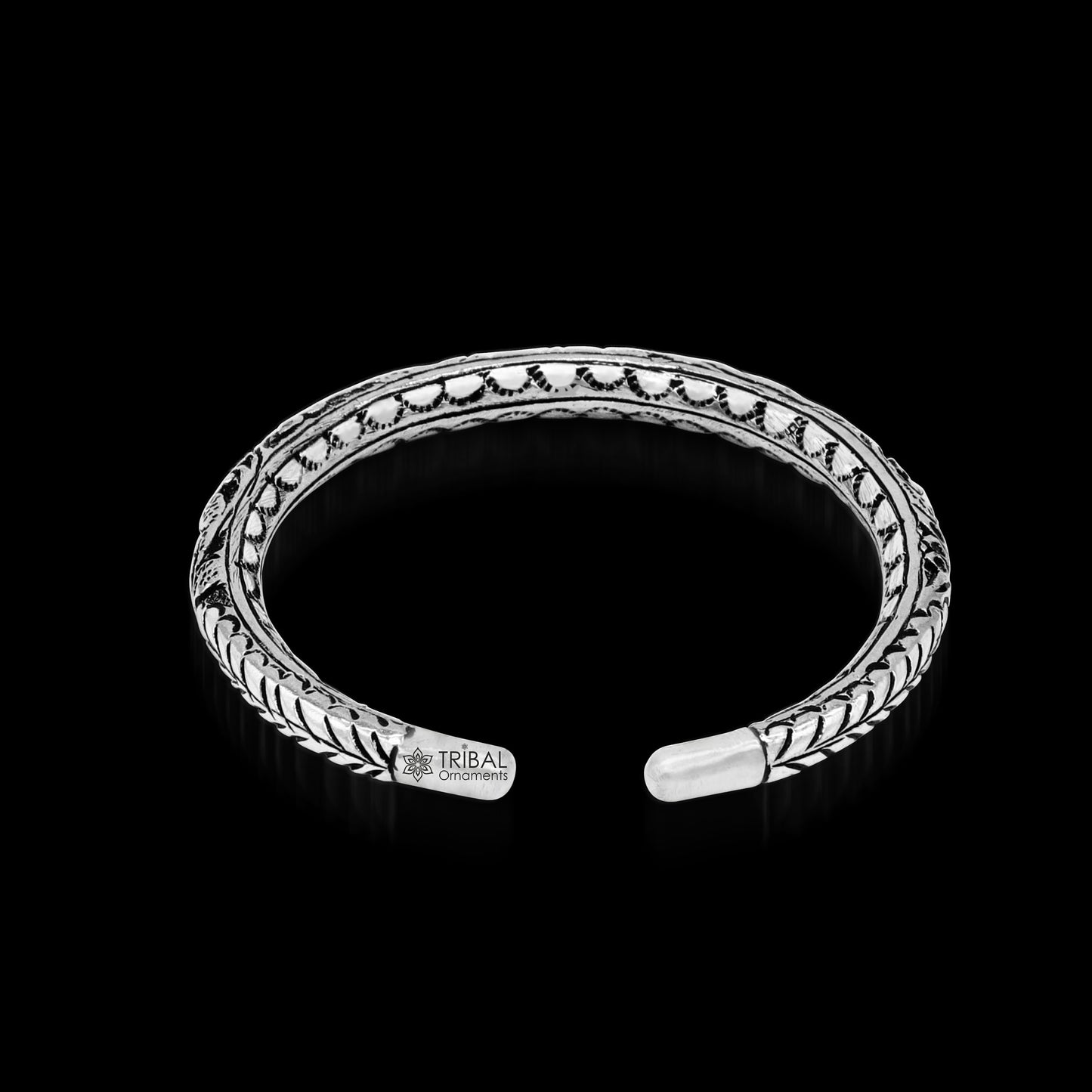 925 Sterling silver handmade chitai bangle bracelet kada tribal ethnic jewelry nsk827 - TRIBAL ORNAMENTS