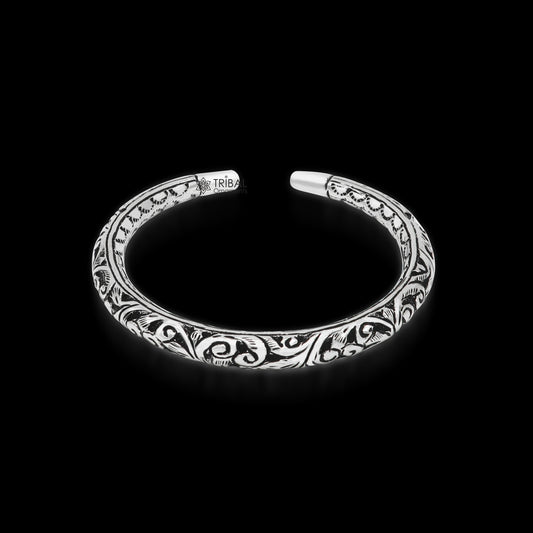 925 Sterling silver handmade chitai bangle bracelet kada tribal ethnic jewelry nsk829 - TRIBAL ORNAMENTS