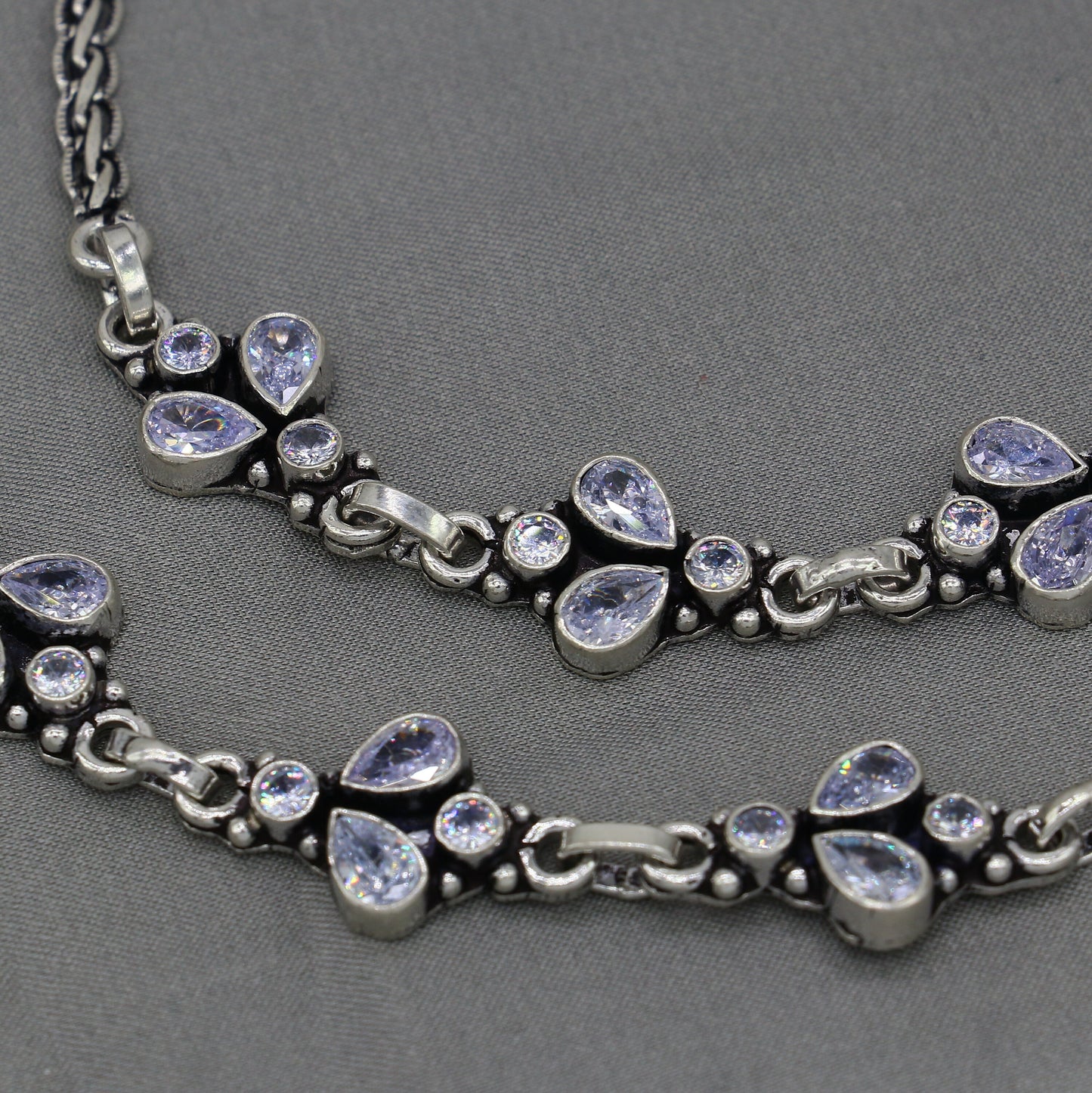 925 sterling silver handmade stylish cut stone anklets amazing Ankle bracelet for gifting belly dance jewelry ank636 - TRIBAL ORNAMENTS