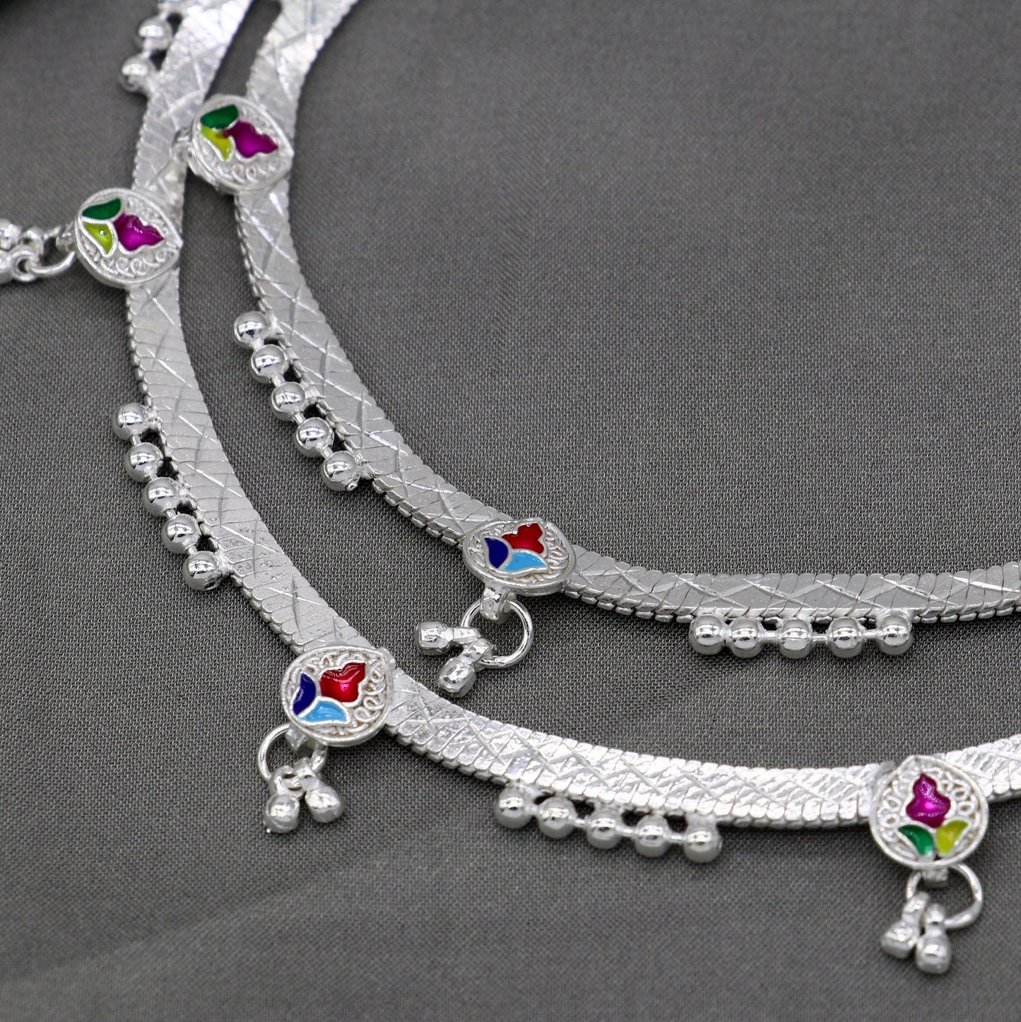 925 sterling silver handmade stylish anklets amazing Ankle bracelet for gifting belly dance ethnic jewelry ank638 - TRIBAL ORNAMENTS