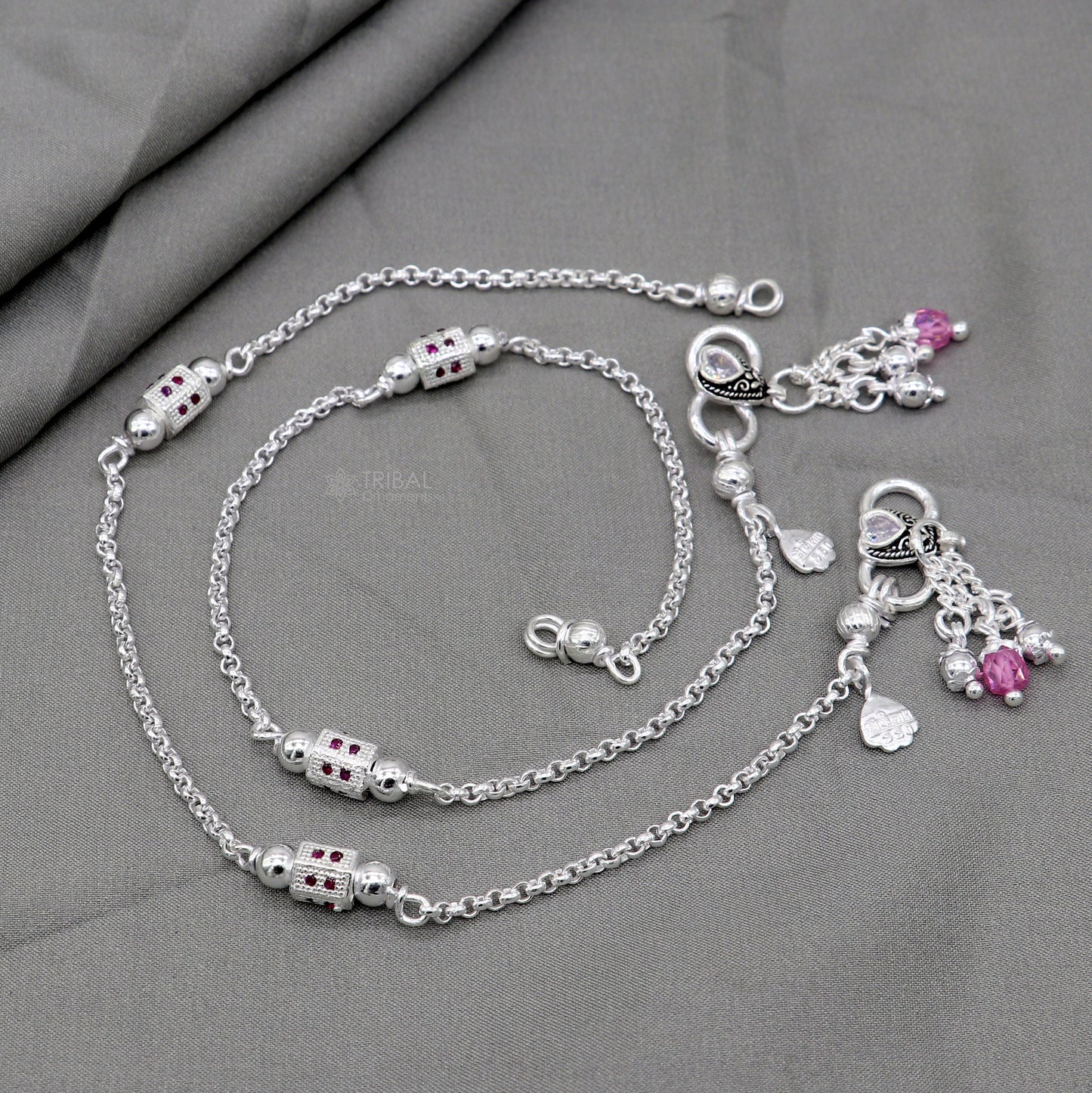 925 sterling silver handmade light anklets/amazing Ankle bracelet gifting belly dance ethnic jewelry ank644 - TRIBAL ORNAMENTS