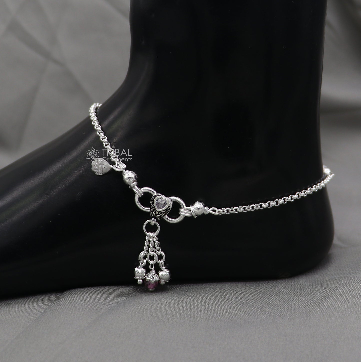 925 sterling silver handmade light anklets/amazing Ankle bracelet gifting belly dance ethnic jewelry ank644 - TRIBAL ORNAMENTS