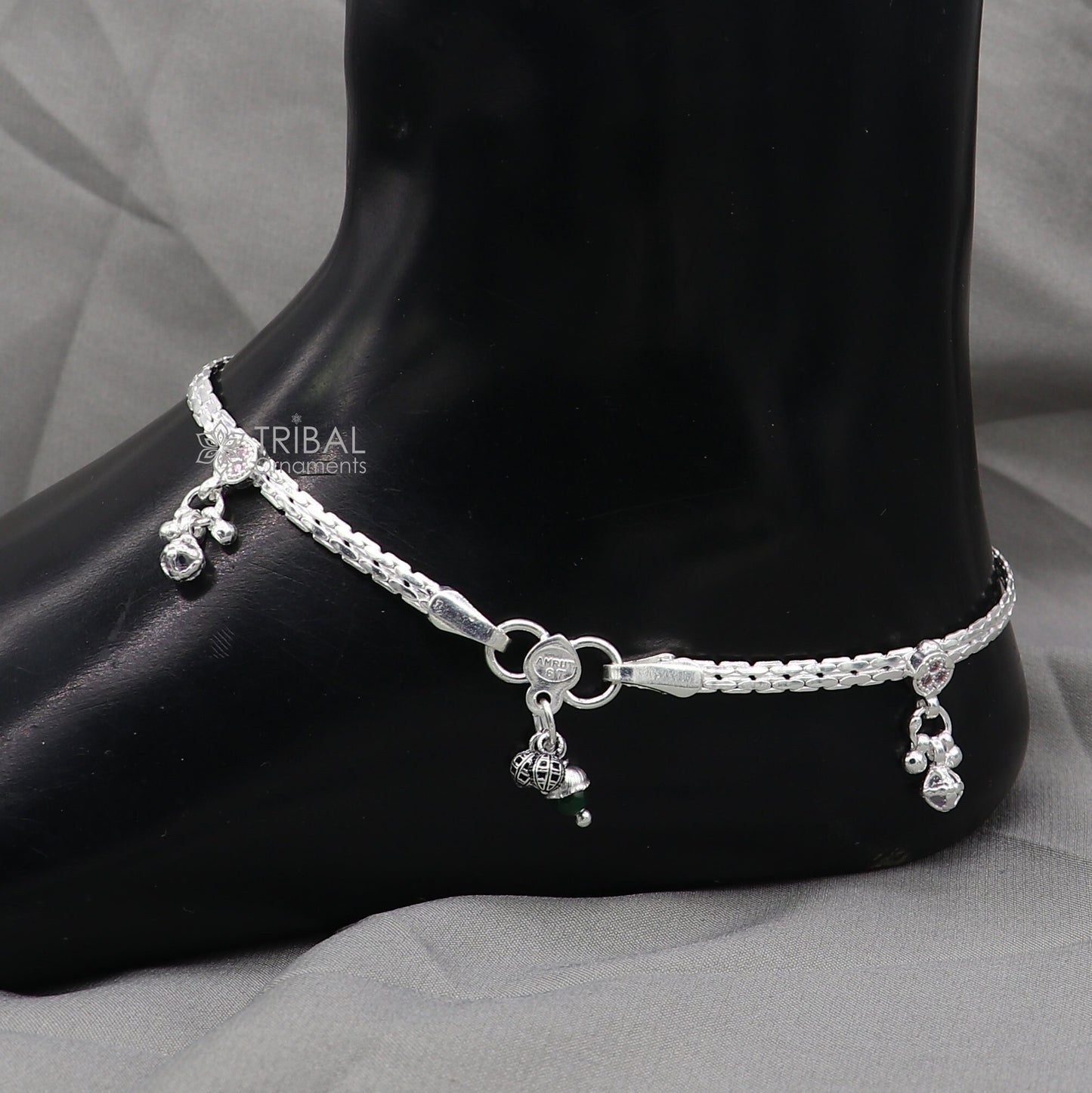 925 sterling silver handmade light anklets/amazing Ankle bracelet gifting belly dance ethnic jewelry ank649 - TRIBAL ORNAMENTS