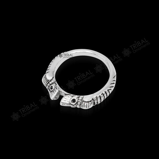 925 sterling silver solid handcrafted crocodile design thumb ring band, thumb ring jewelry ring704 - TRIBAL ORNAMENTS