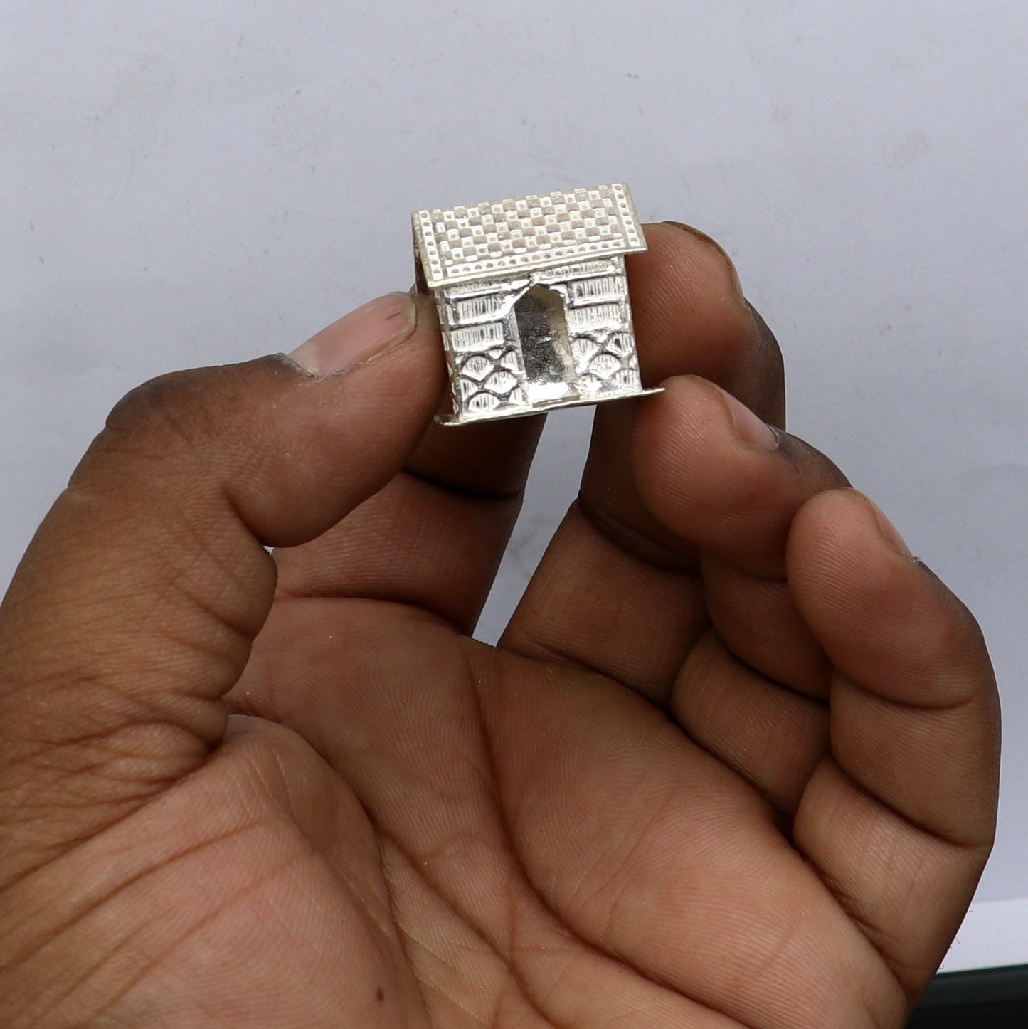 925 sterling silver small hut or home toy for crawling Krishna/ laddu Gopala gift su1299 - TRIBAL ORNAMENTS