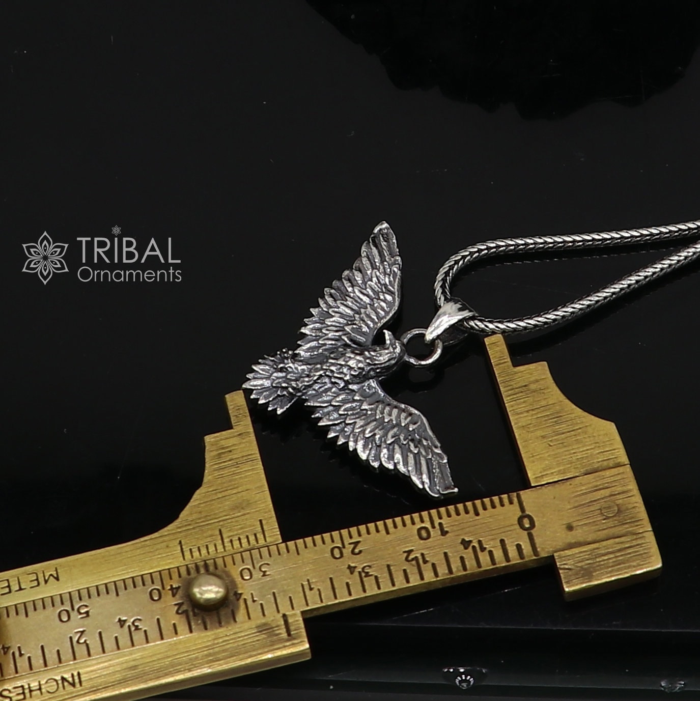 925 sterling silver idol Lord Vishnu Vahan Garuda eagle pendant, gifting unisex locket pendant nsp801 - TRIBAL ORNAMENTS
