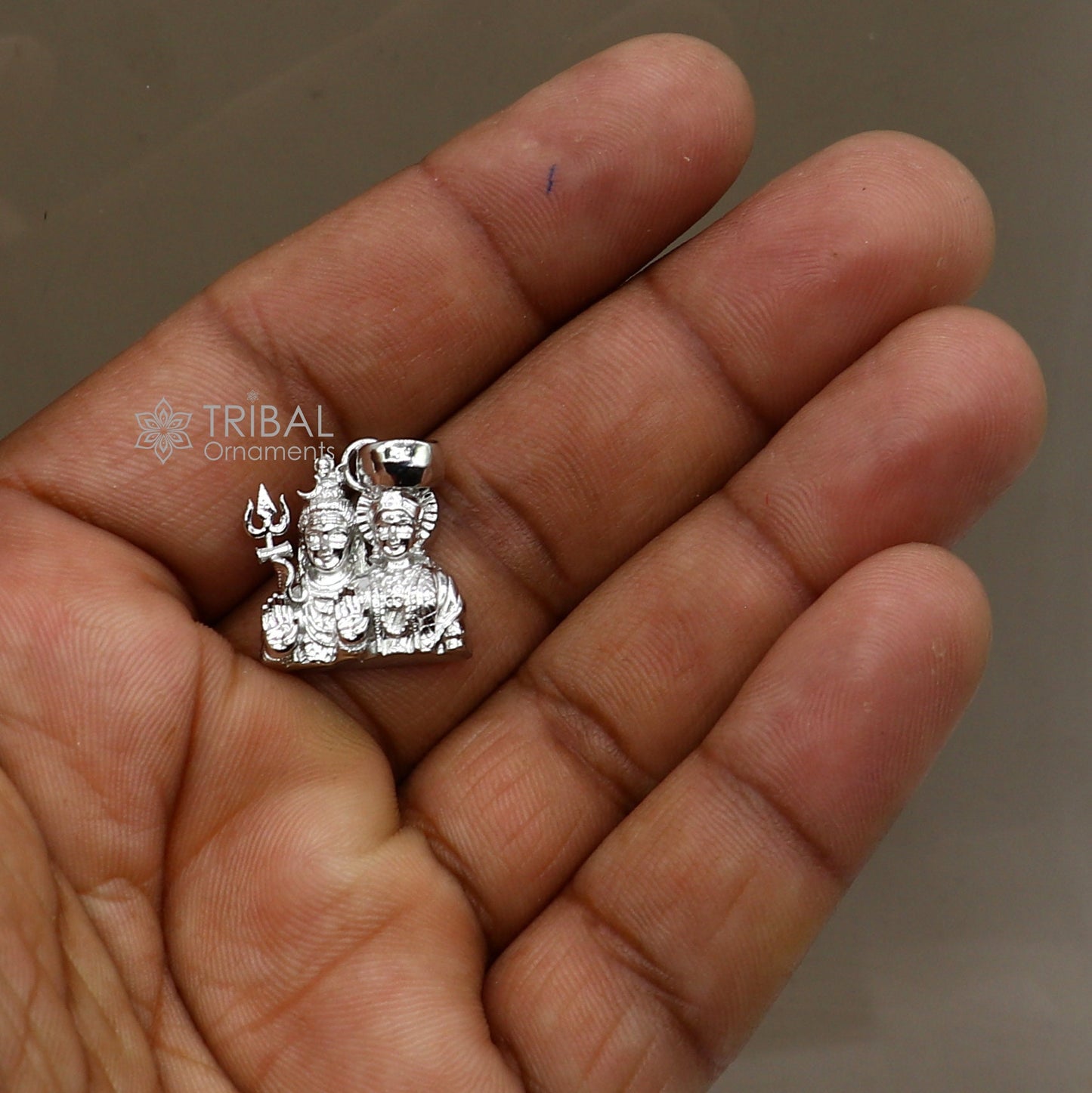 925 sterling silver Lord shiva and Parwati maa/ gori maa , amazing divine pendant locket tribal jewelry nsp808 - TRIBAL ORNAMENTS