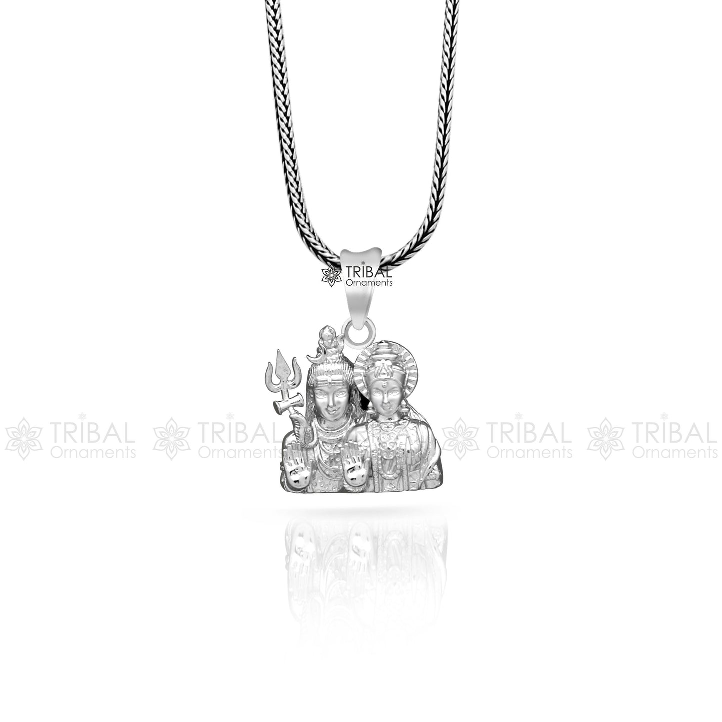 925 sterling silver Lord shiva and Parwati maa/ gori maa , amazing divine pendant locket tribal jewelry nsp808 - TRIBAL ORNAMENTS