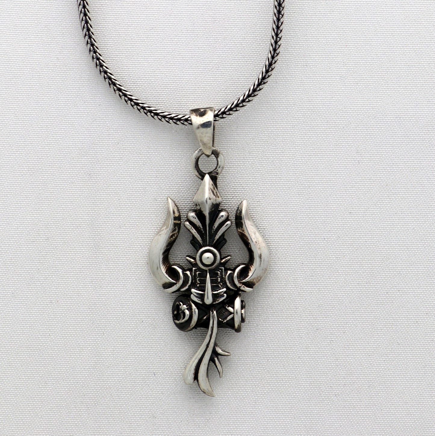 925 sterling silver Hindu idol Lord Shiva trident pendant, amazing vintage design gifting pendant customized god jewelry nsp812 - TRIBAL ORNAMENTS