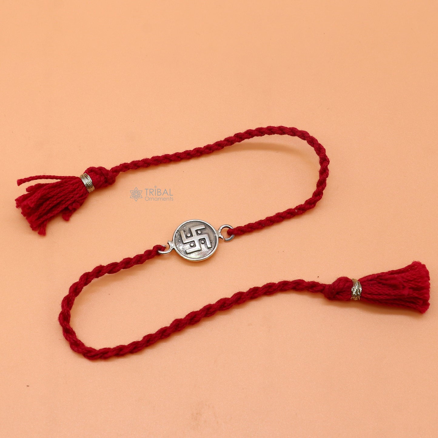925 Sterling silver pendant Rakhi bracelet best gift for special Rakshabandhan festival rk319 - TRIBAL ORNAMENTS
