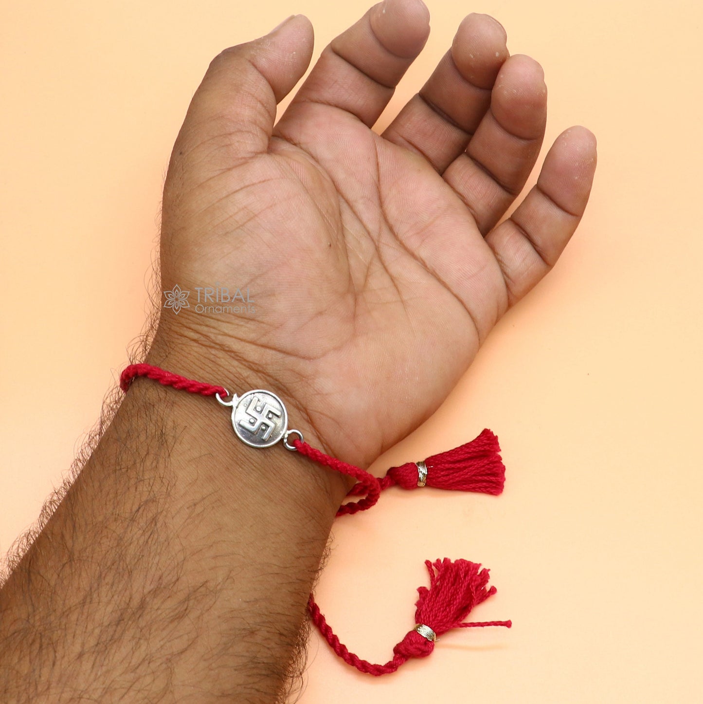 925 Sterling silver pendant Rakhi bracelet best gift for special Rakshabandhan festival rk319 - TRIBAL ORNAMENTS